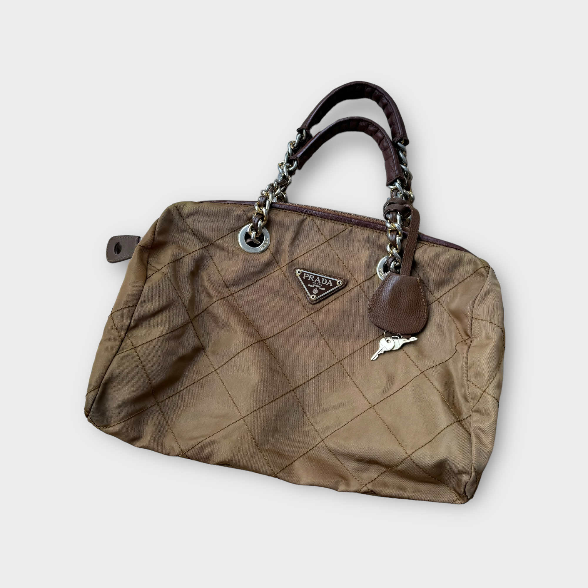 prada 2000s brown shoulder bag