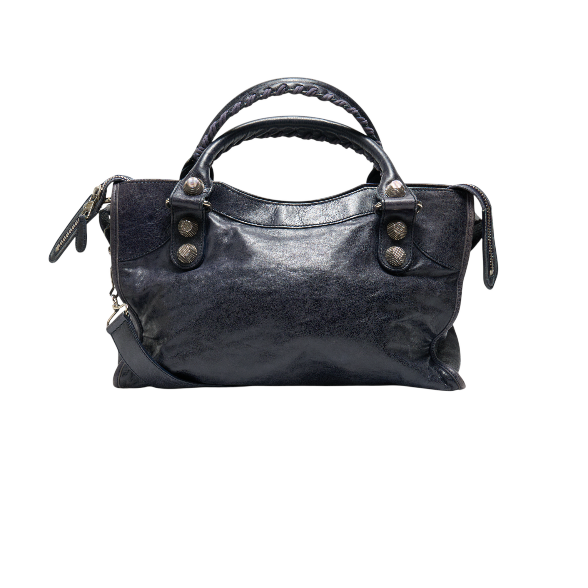 balenciaga 2000s navy blue city bag