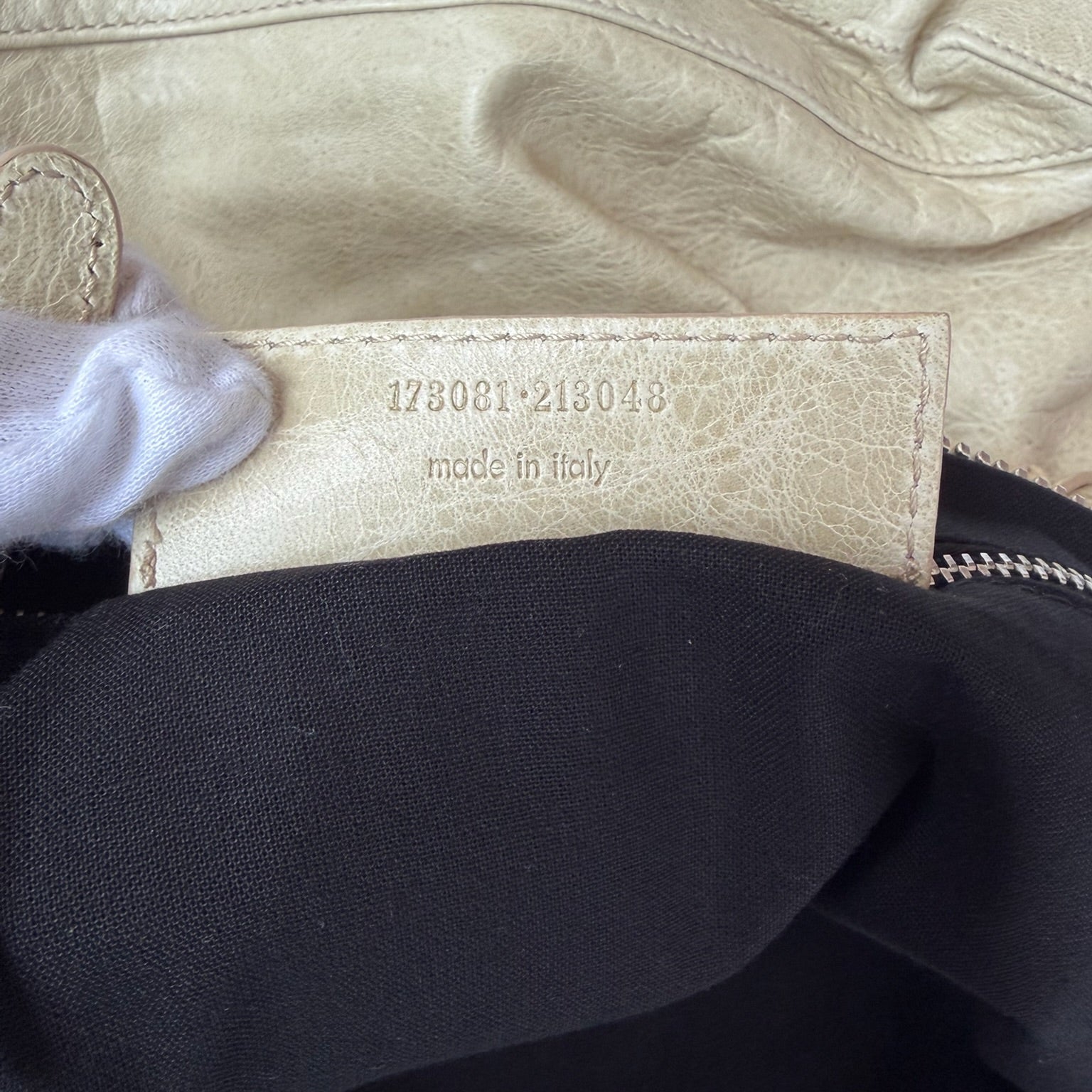 balenciaga 2000s cream day bag