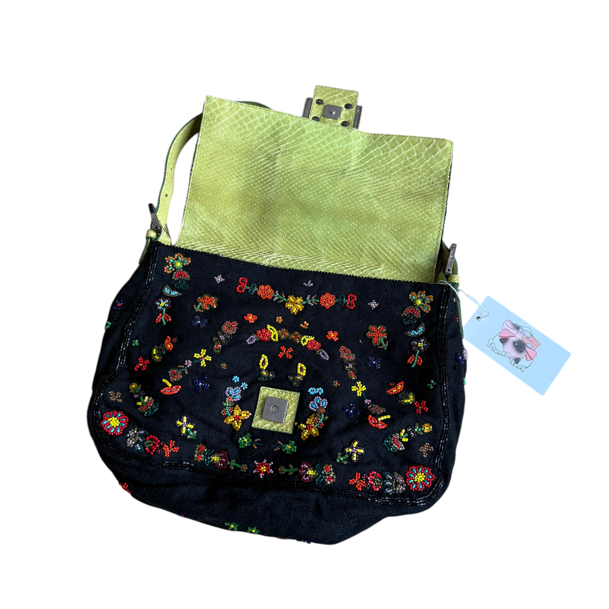 fendi 2000s beaded mamma baguette bag