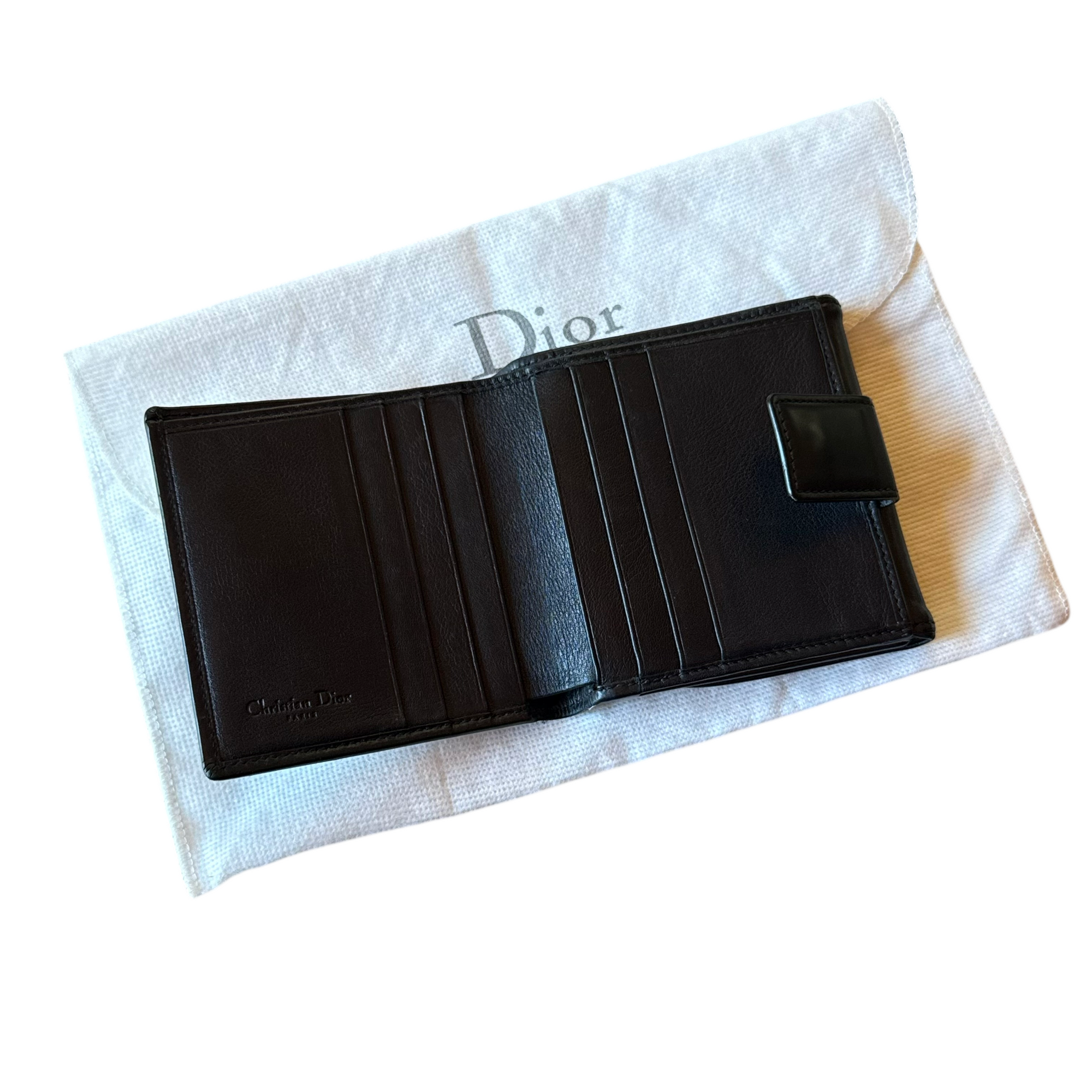 christian dior 2000s black wallet