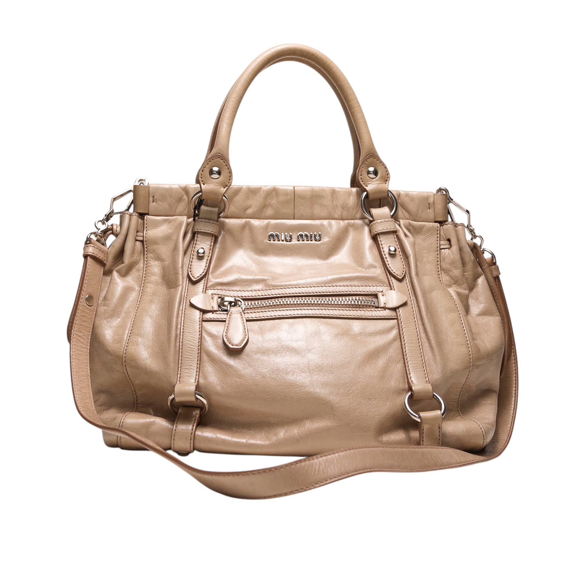 miu miu 2000s tan vitello bag