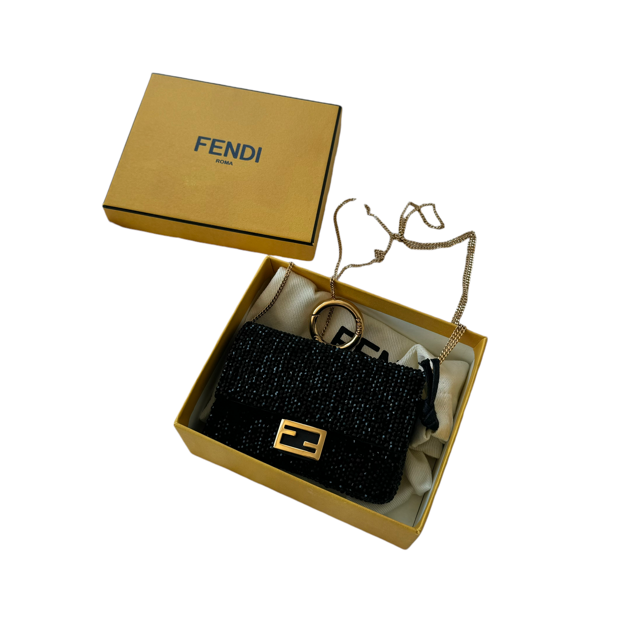 fendi black nano baguette