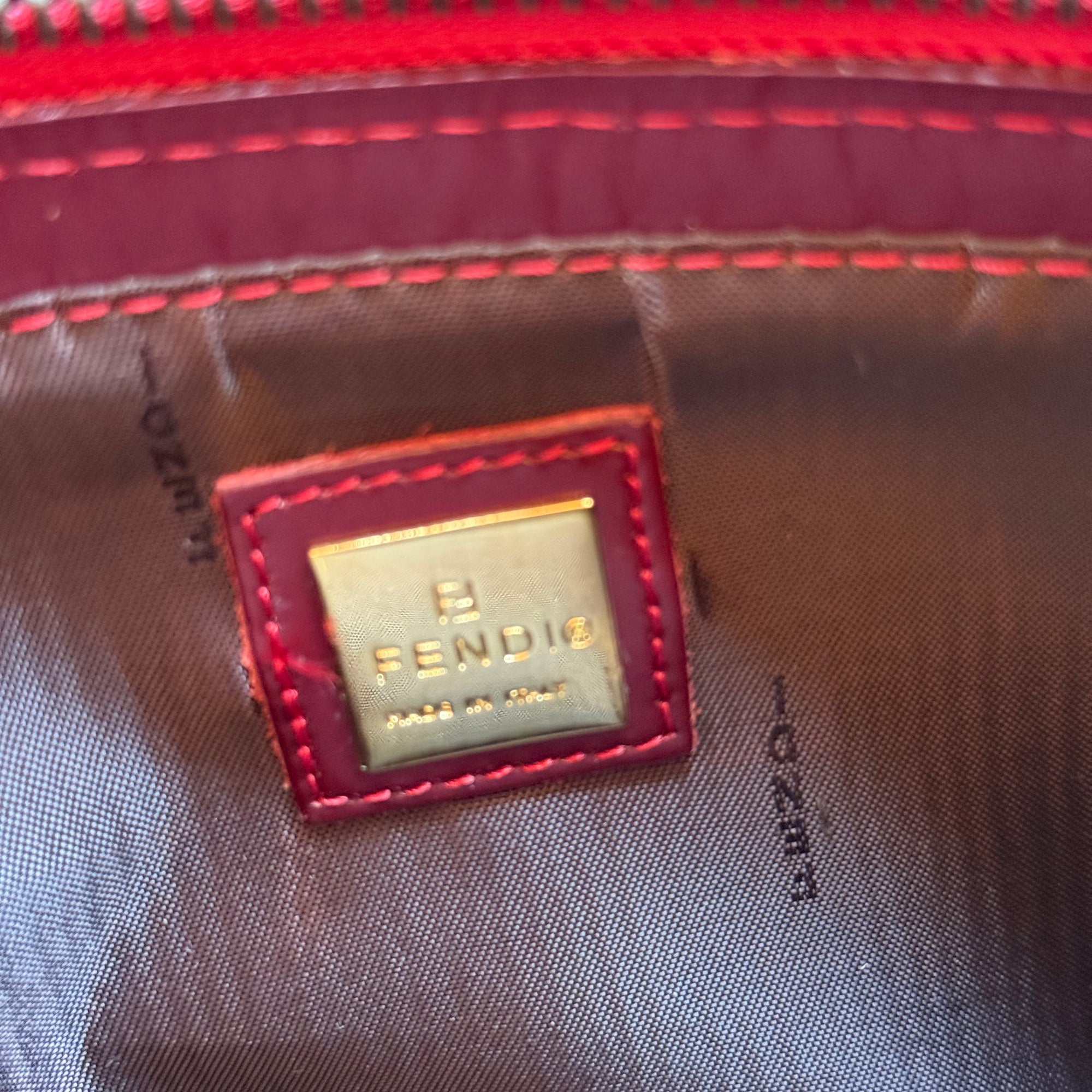 fendi 2000s red shoulder bag