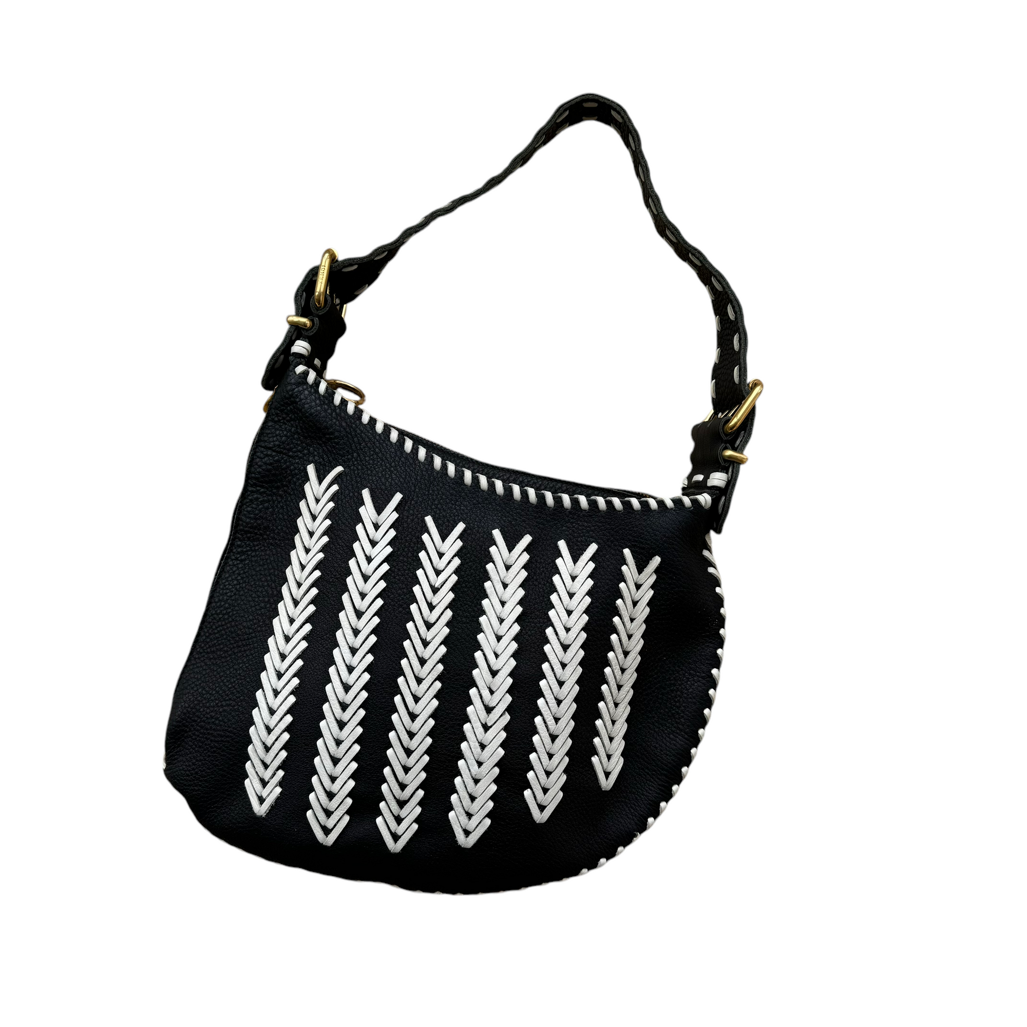 fendi black oyster shoulder bag