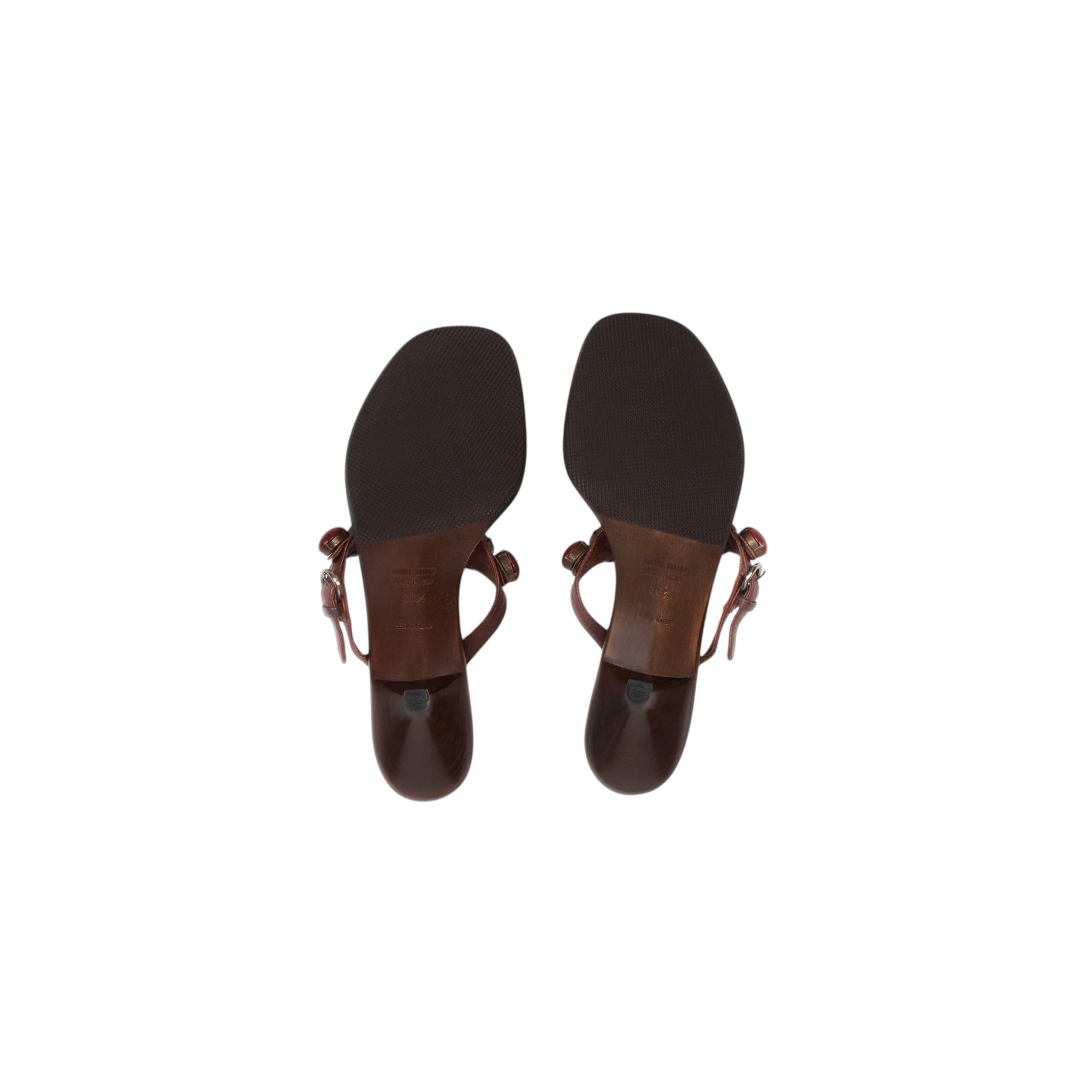miu miu 2000s brown sandal heels