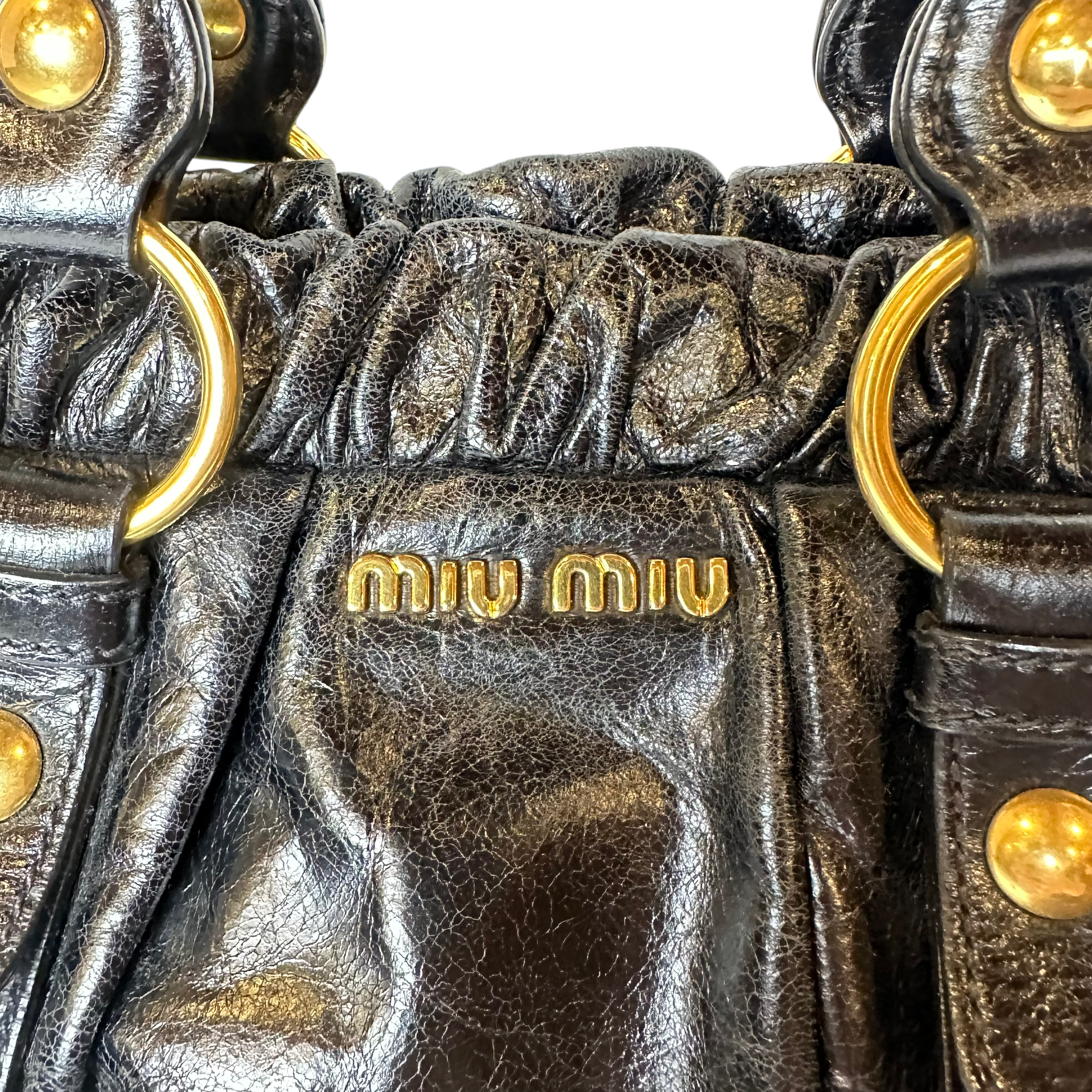 00s miumiu leather shoulder bag BK 【公式通販】