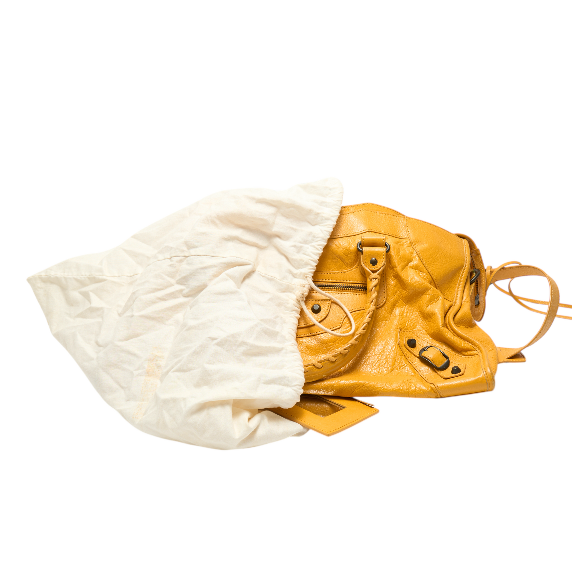 balenciaga 2000s yellow city bag