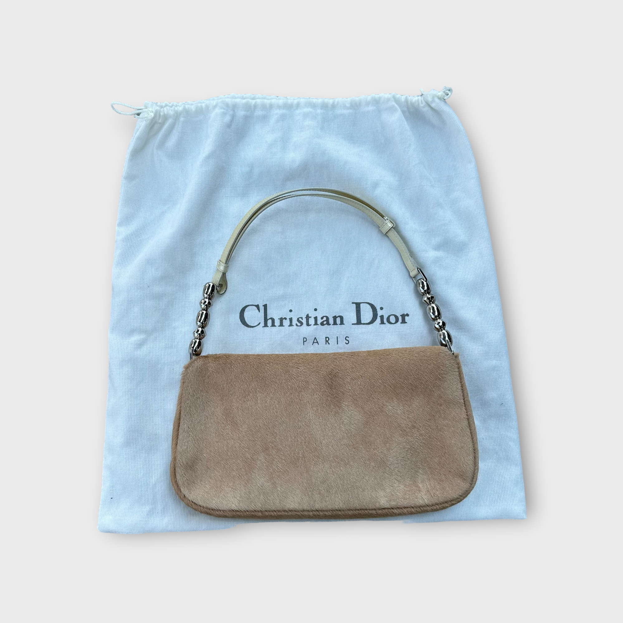 christian dior 2000s pony hair malice pearl shoulder bag