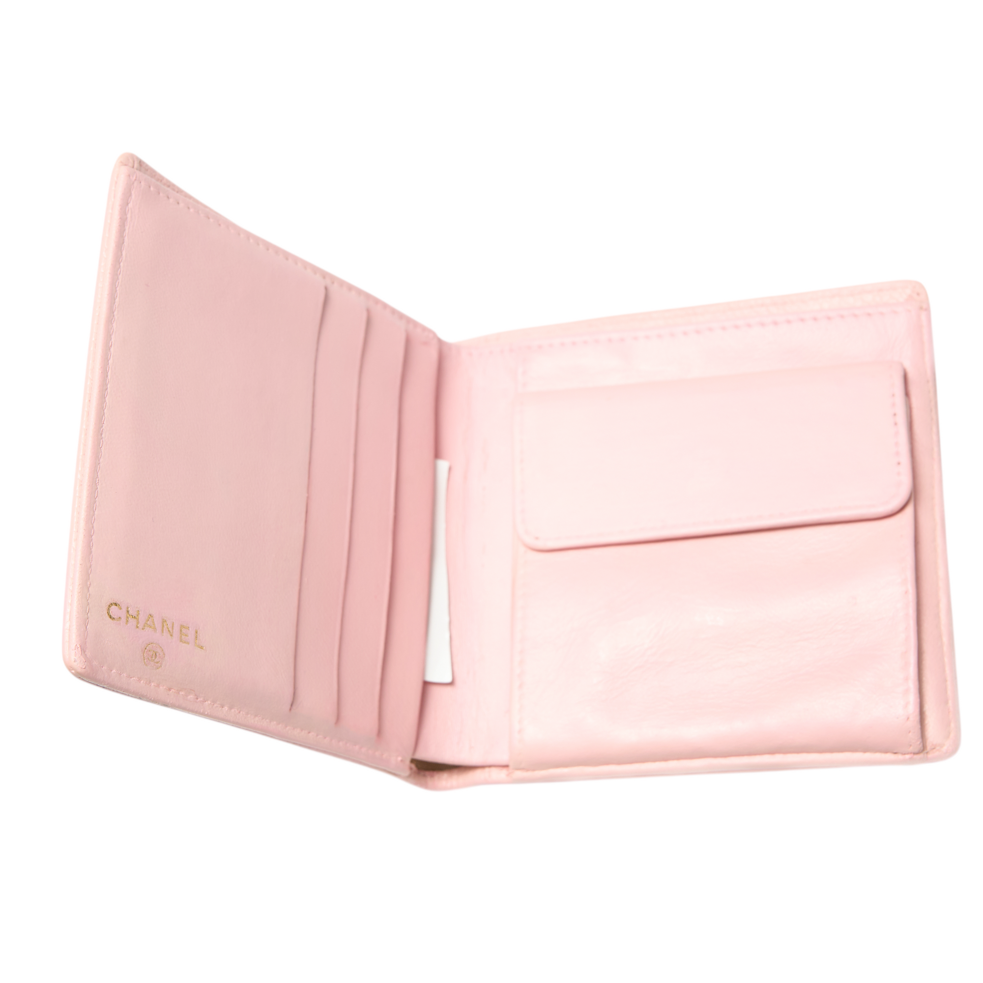 chanel 2000s light pink wallet