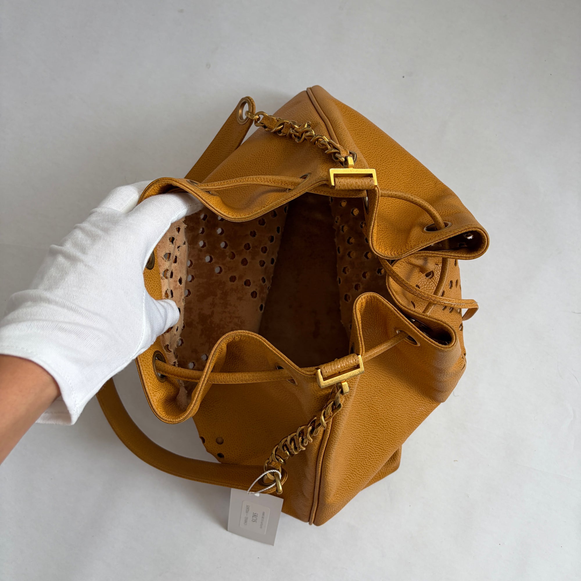 chanel 2000s yellow shoulder bag