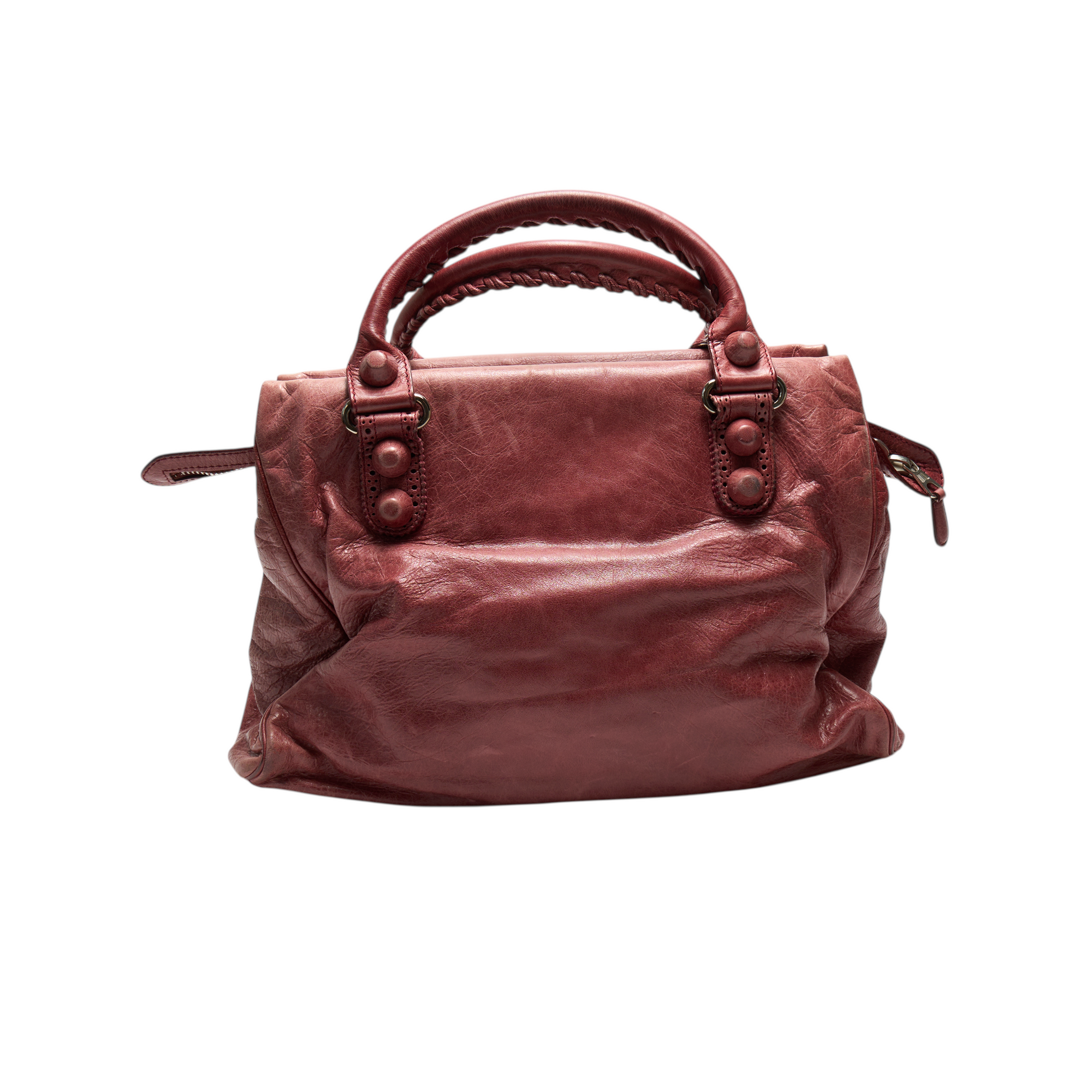 balenciaga 2000s light red motorcycle bag