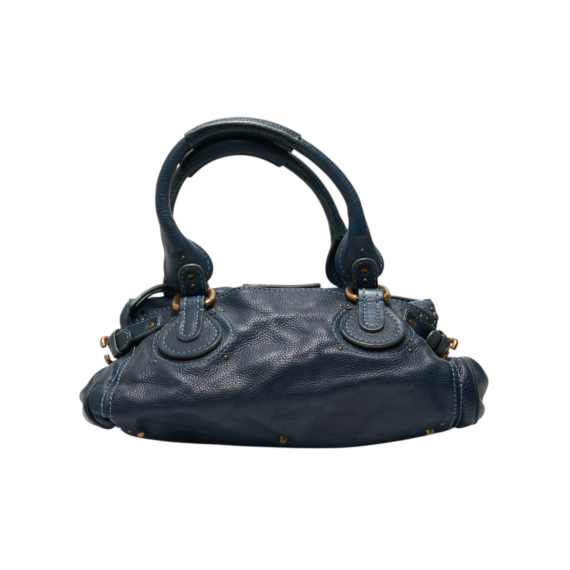 chloé 2000s navy blue paddington bag
