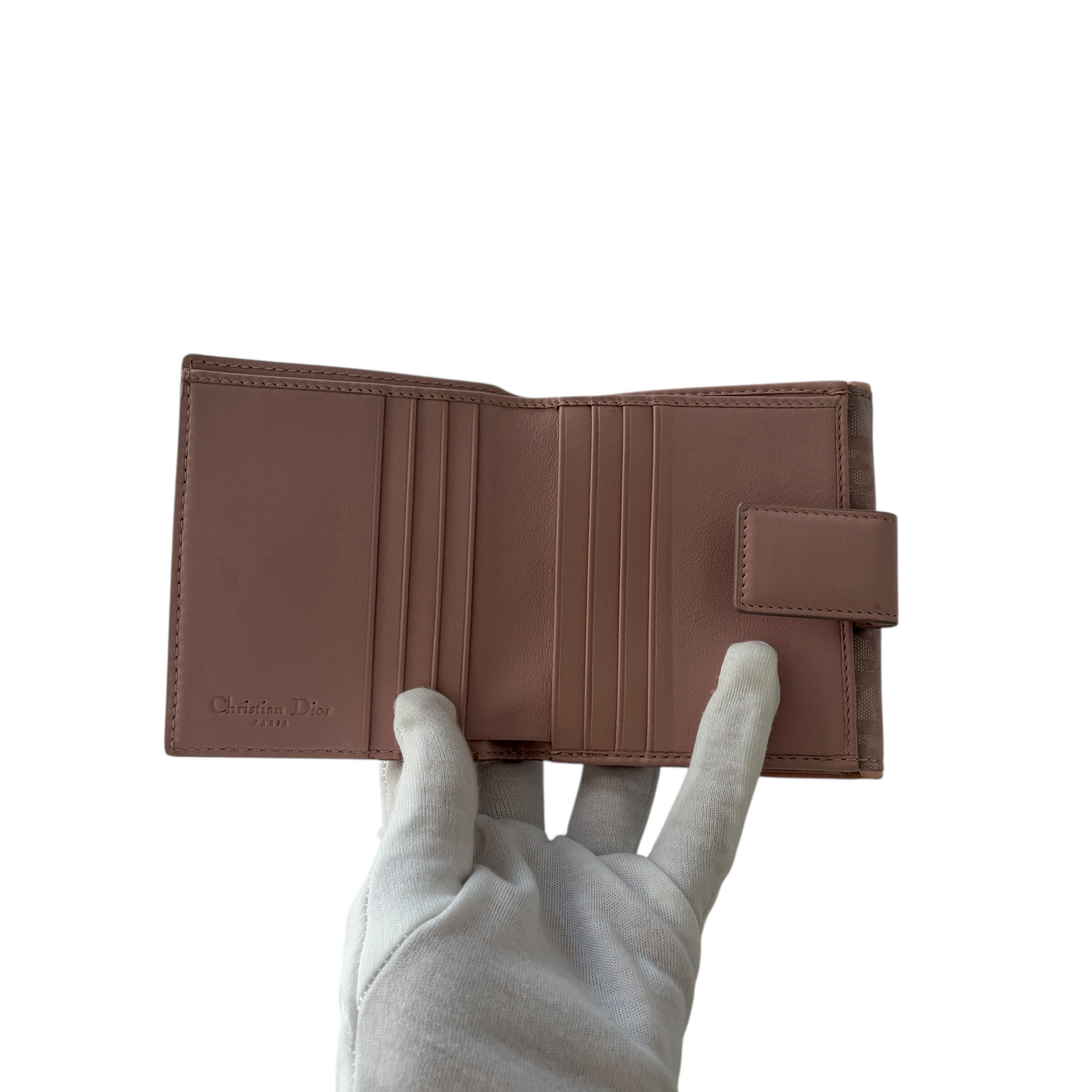christian dior 2000s pink wallet