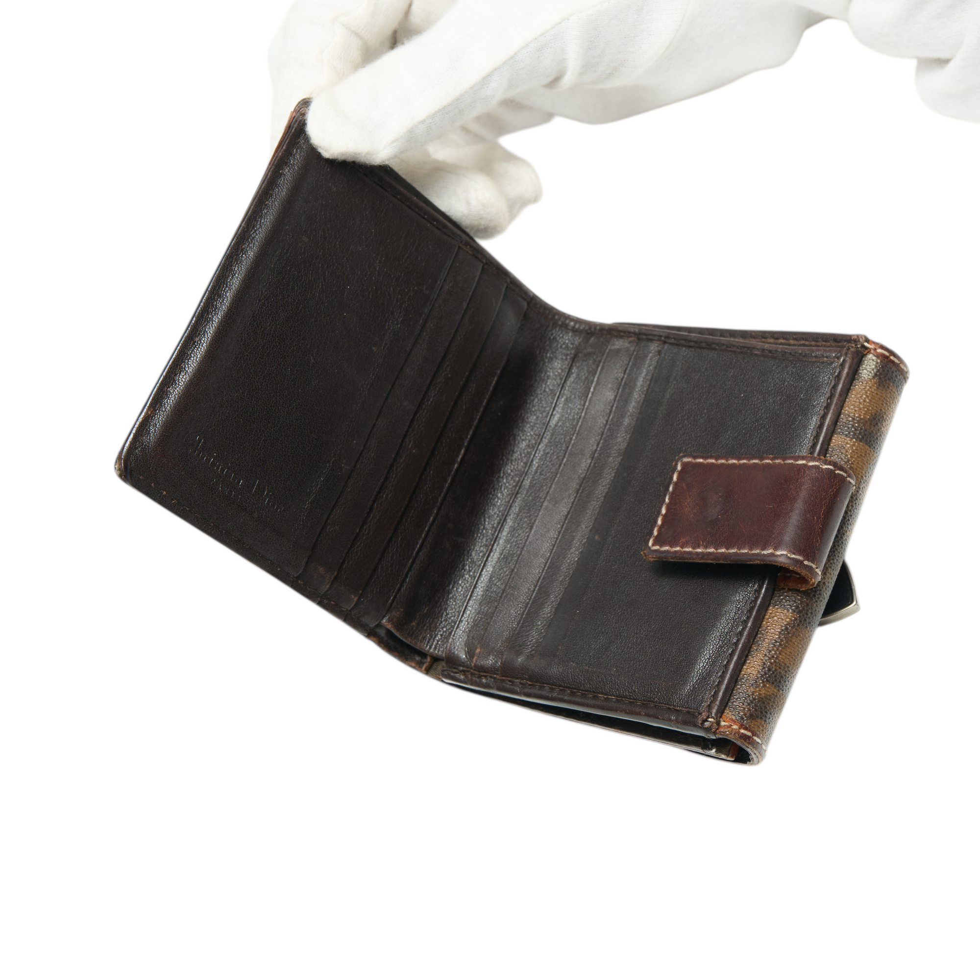 christian dior 2000s brown heart wallet