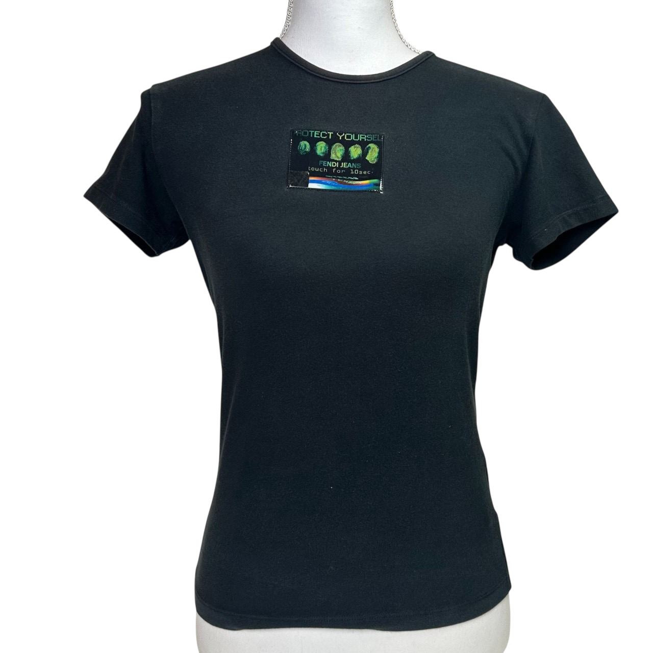 fendi 2000s black graphic top