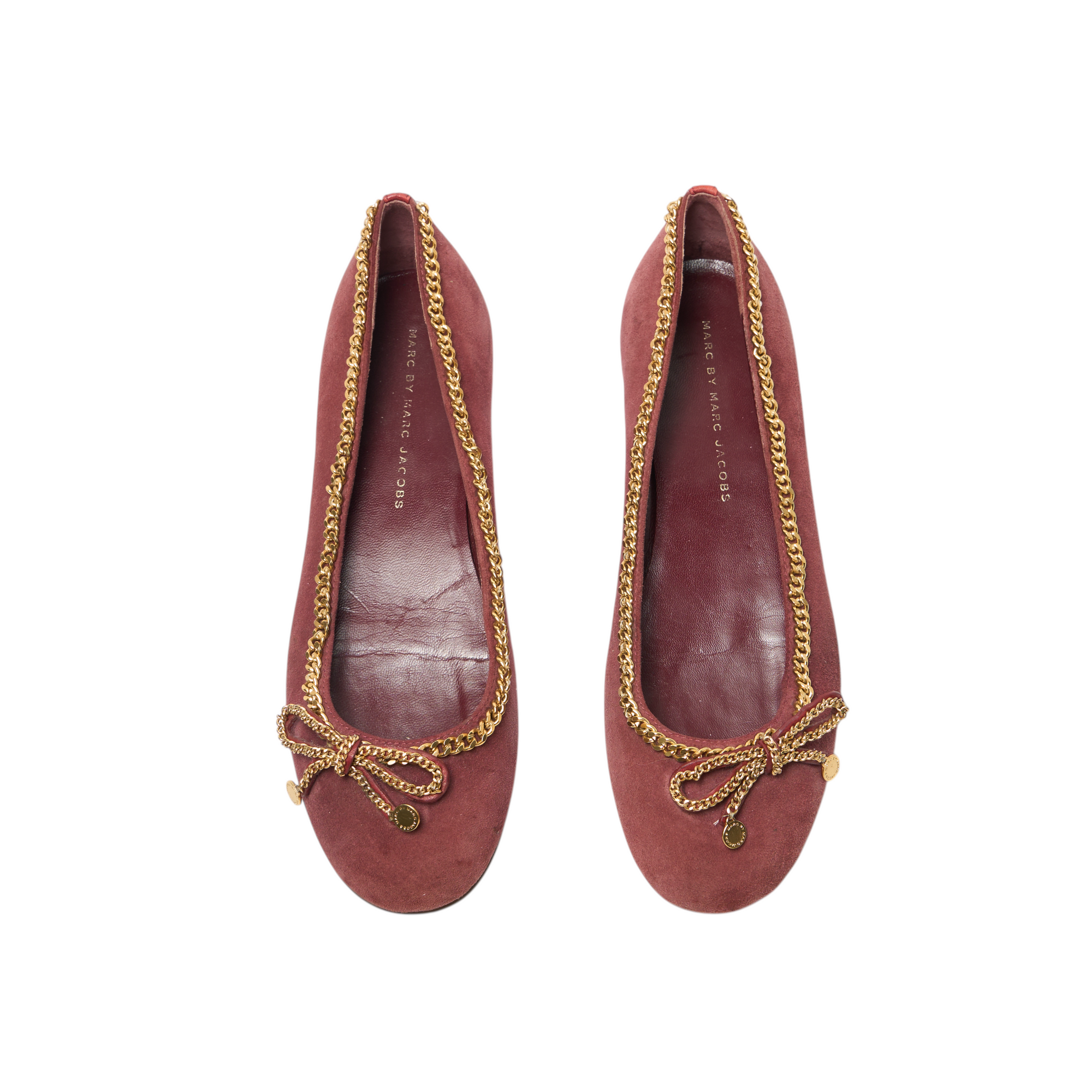 marc jacobs 2000s burgundy red flats