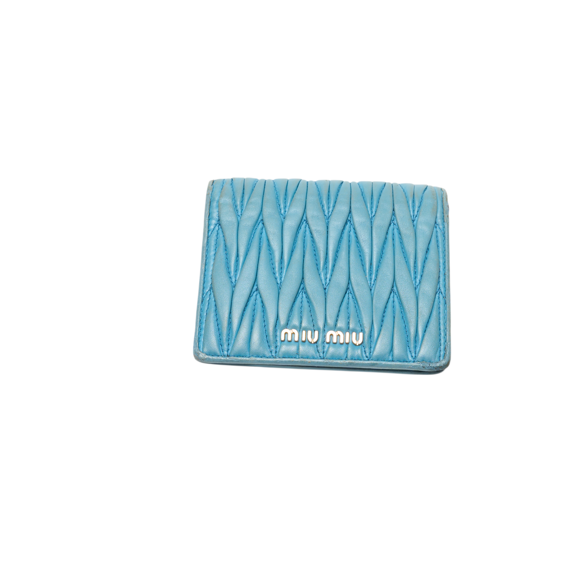 miu miu blue matelassé wallet