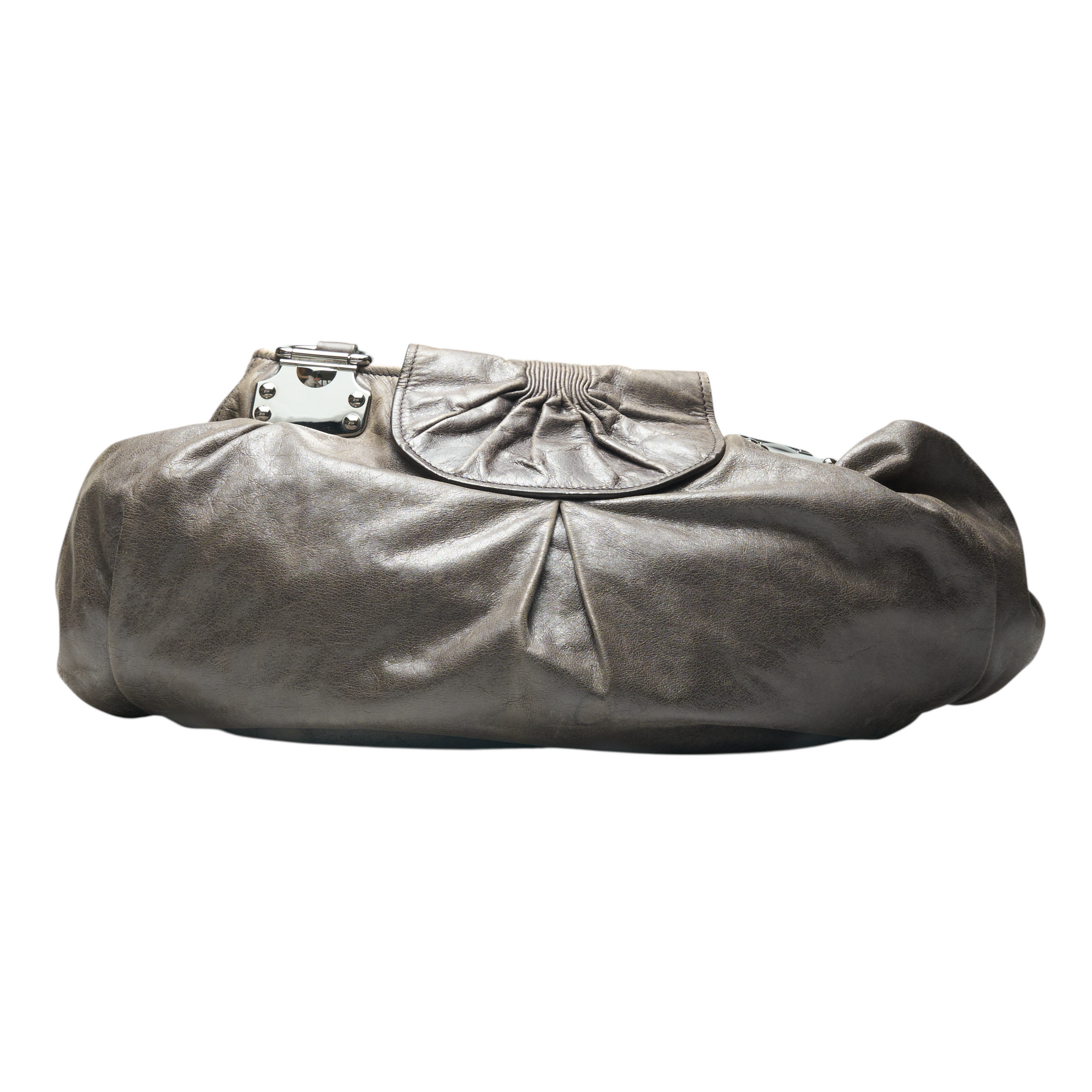 miu miu 2000s gray shoulder bag