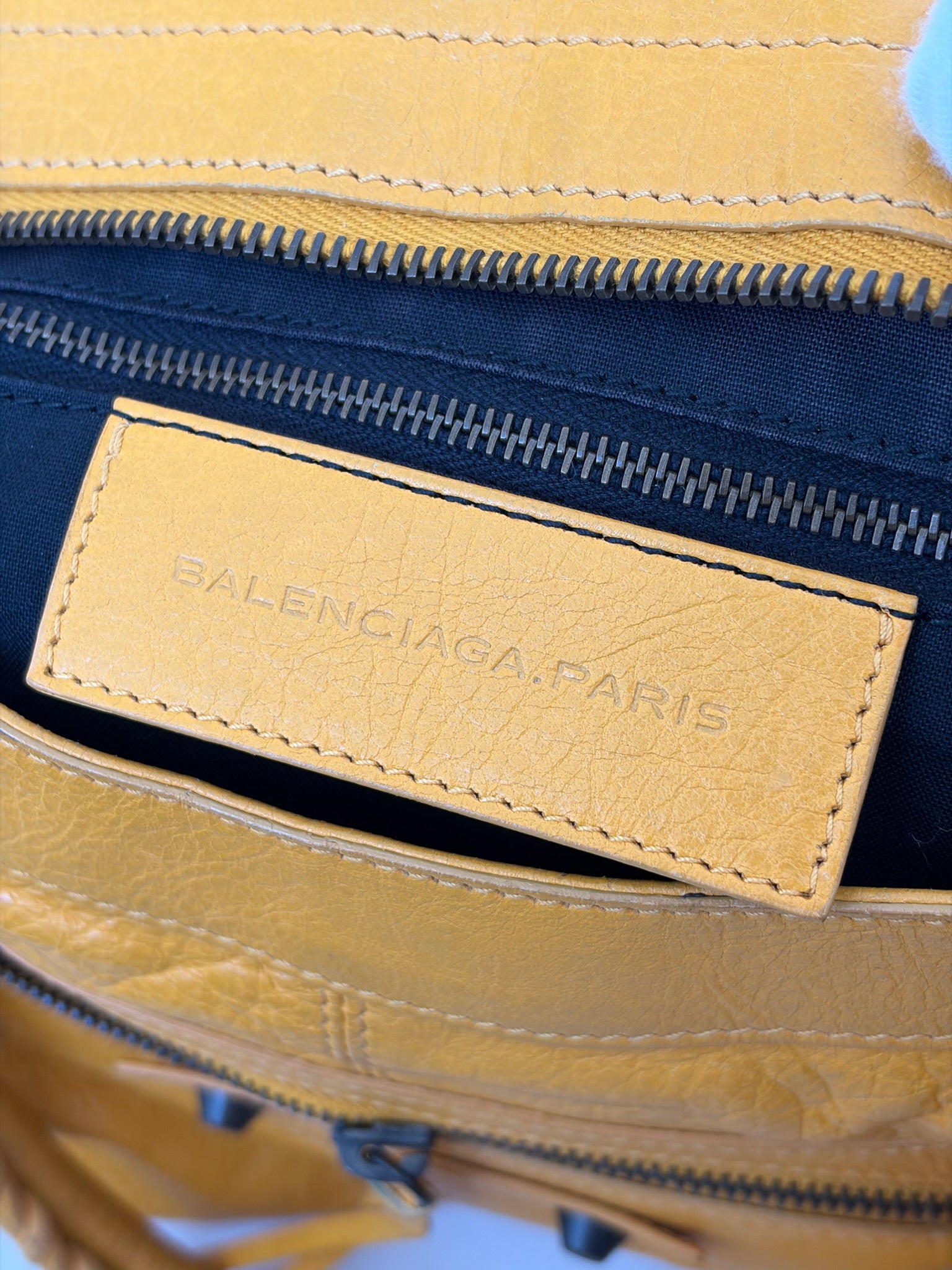 balenciaga 2000s yellow city bag