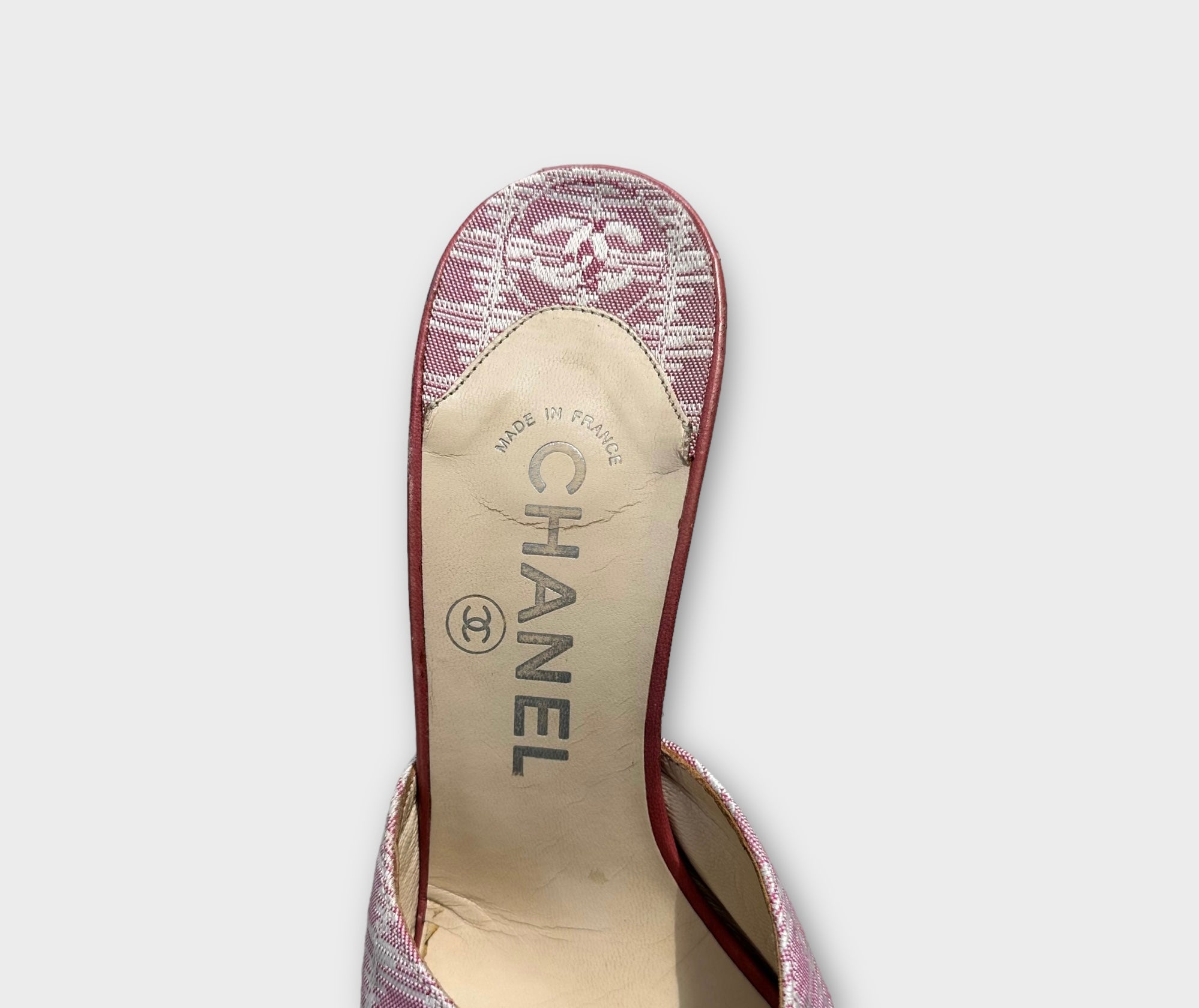 chanel 2000s pink mule sandals