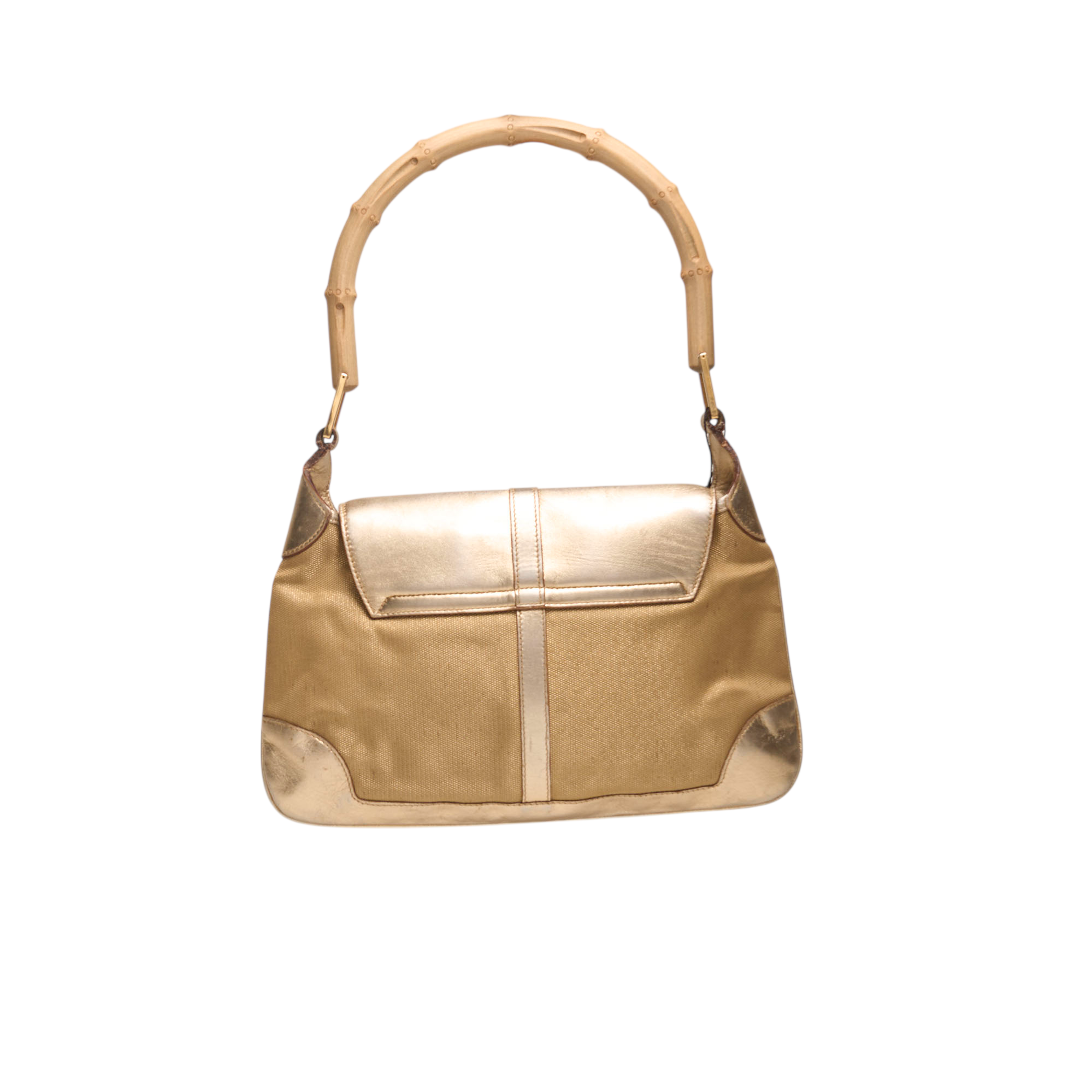 gucci 2000s gold bamboo bag