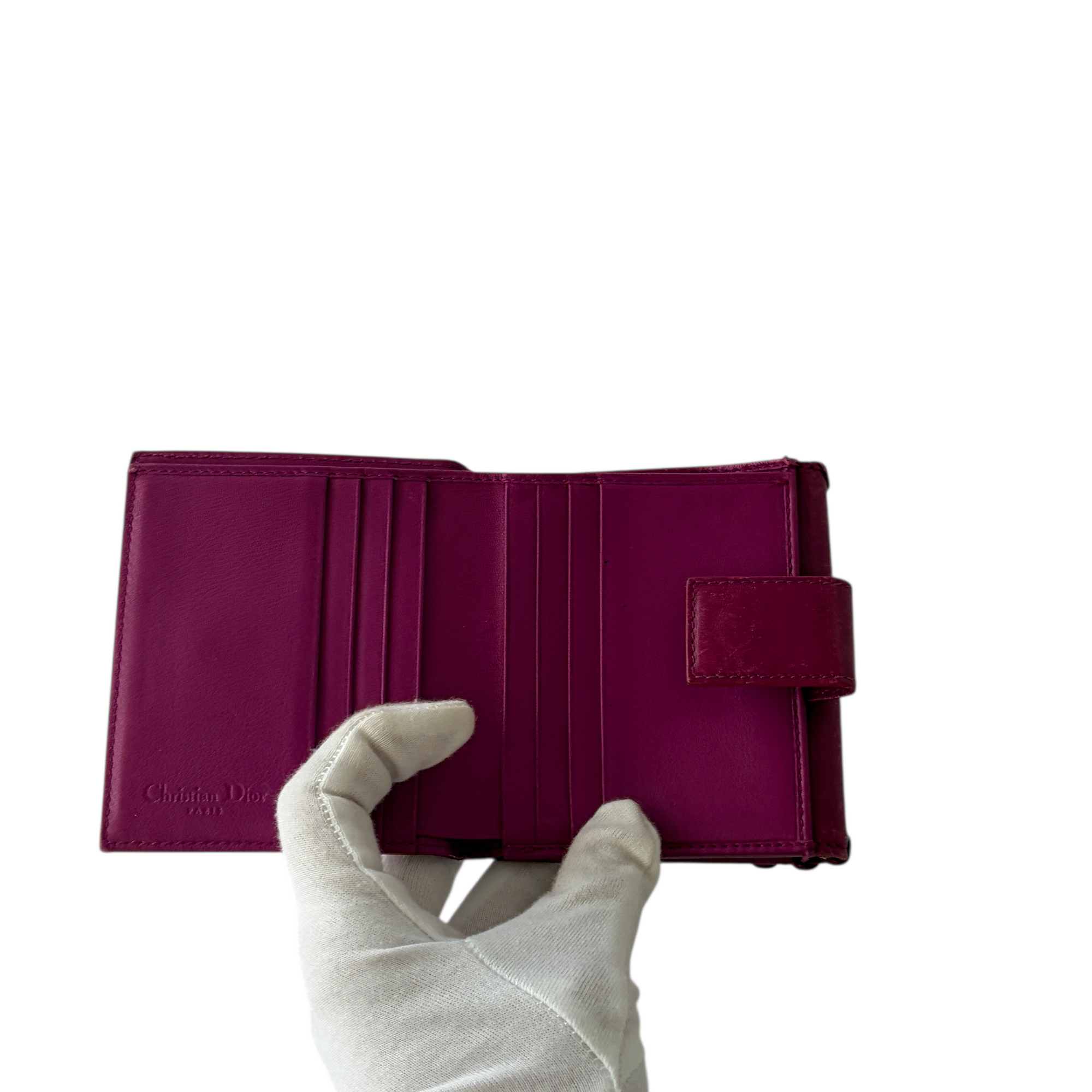 christian dior 2000s pink trotter wallet