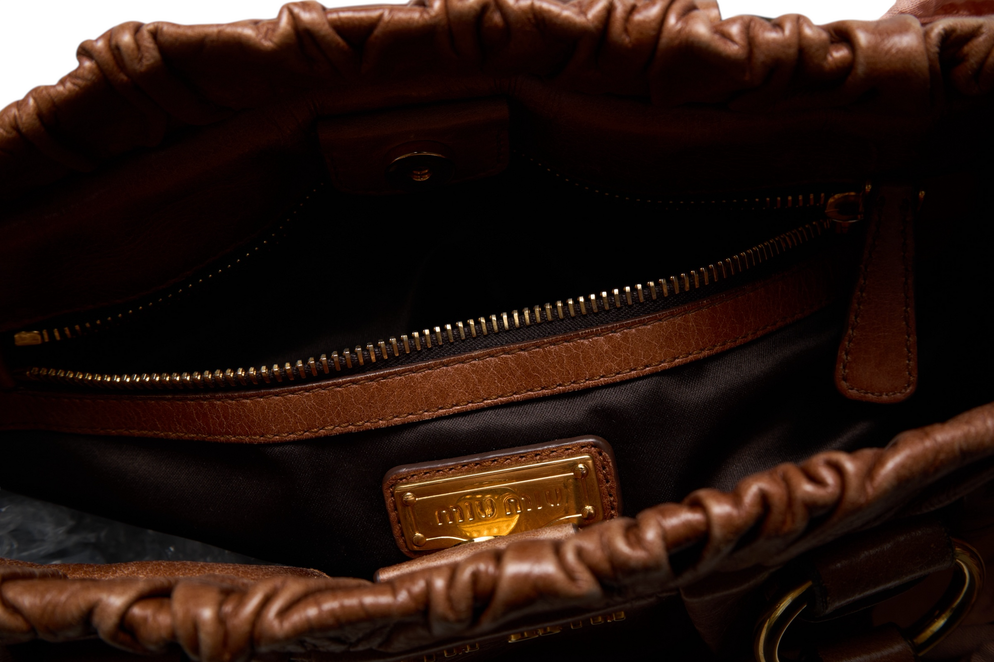 miu miu 2000s brown vitello bag