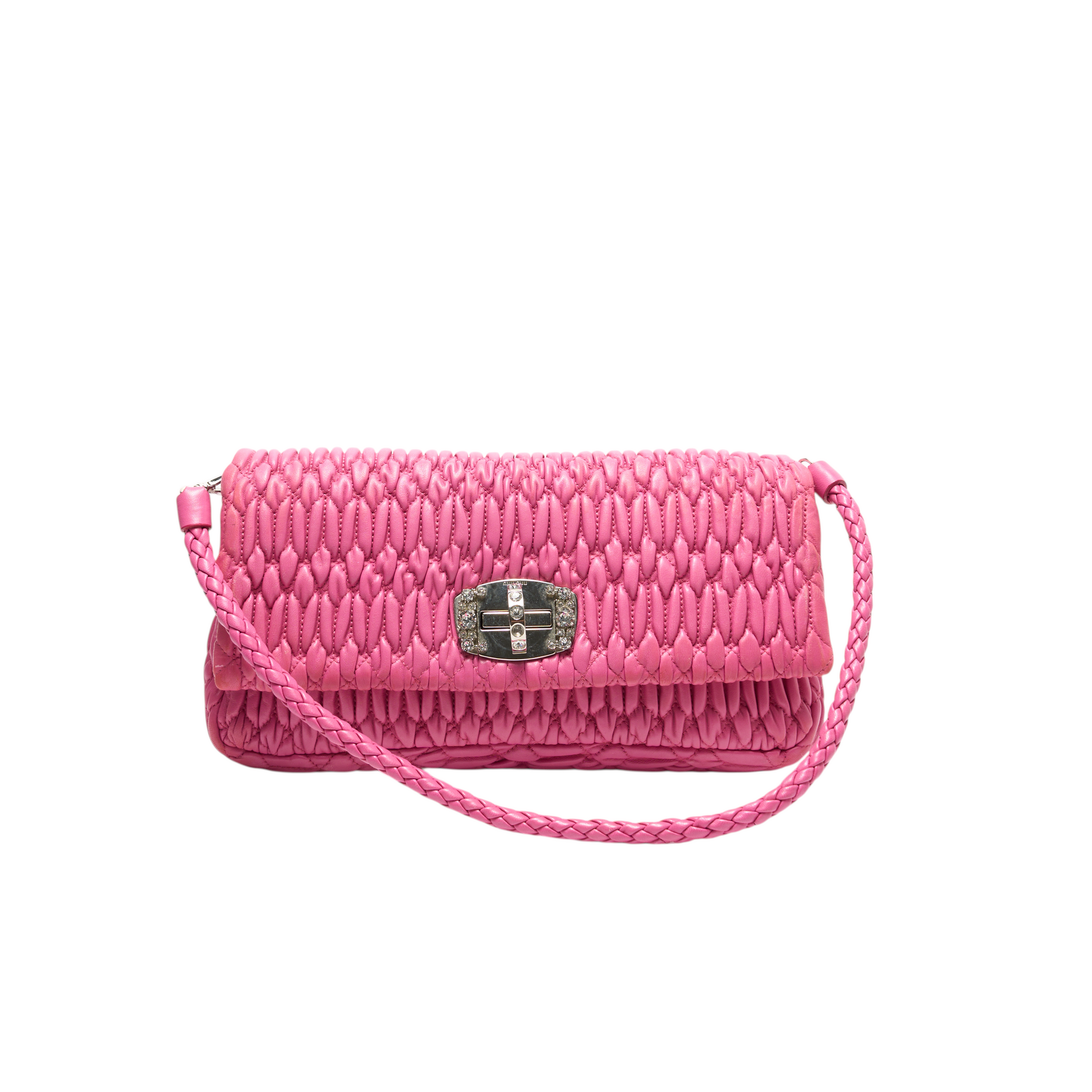 miu miu pink matelassé shoulder bag