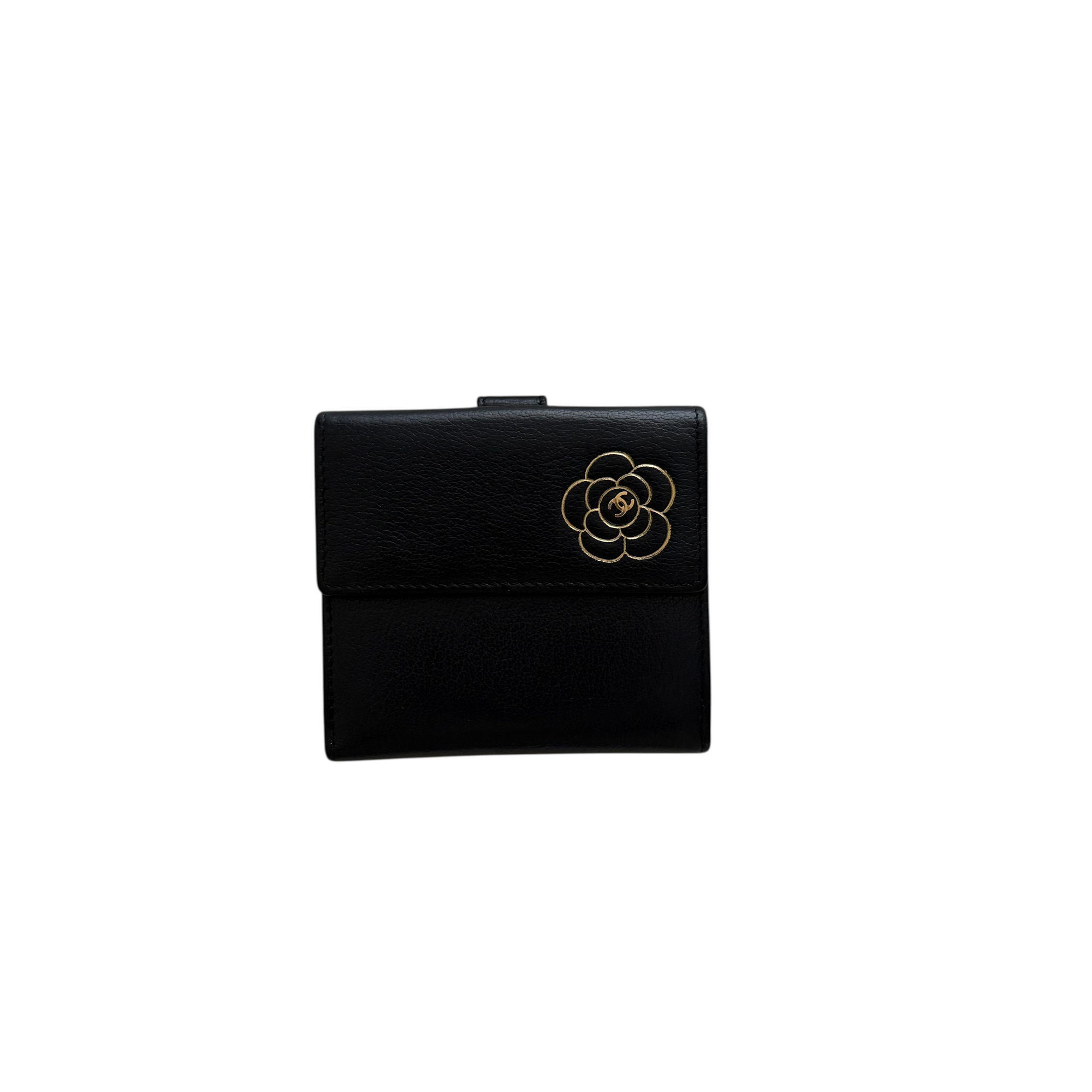 chanel 2000s black wallet