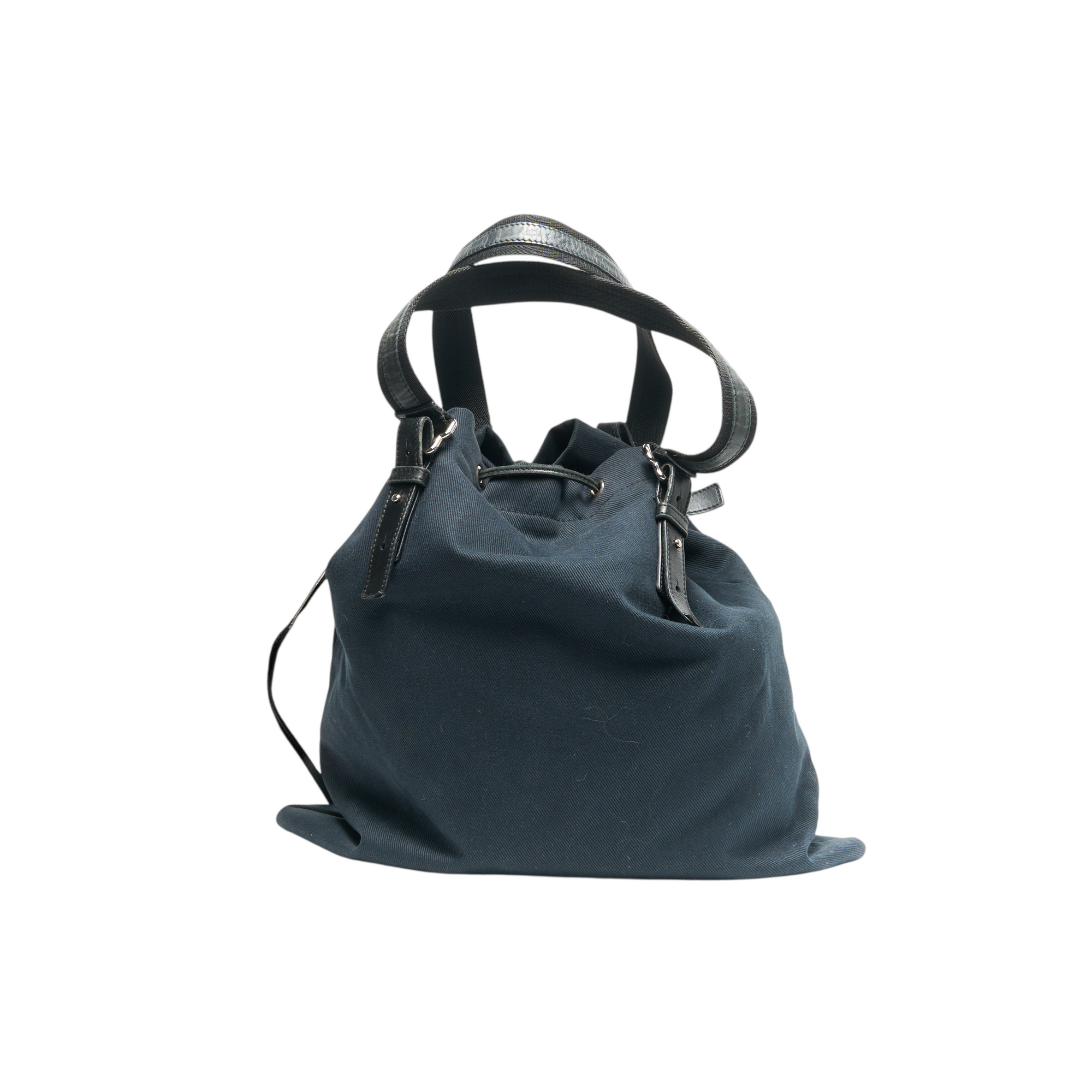 ysl 2000s navy small tote bag