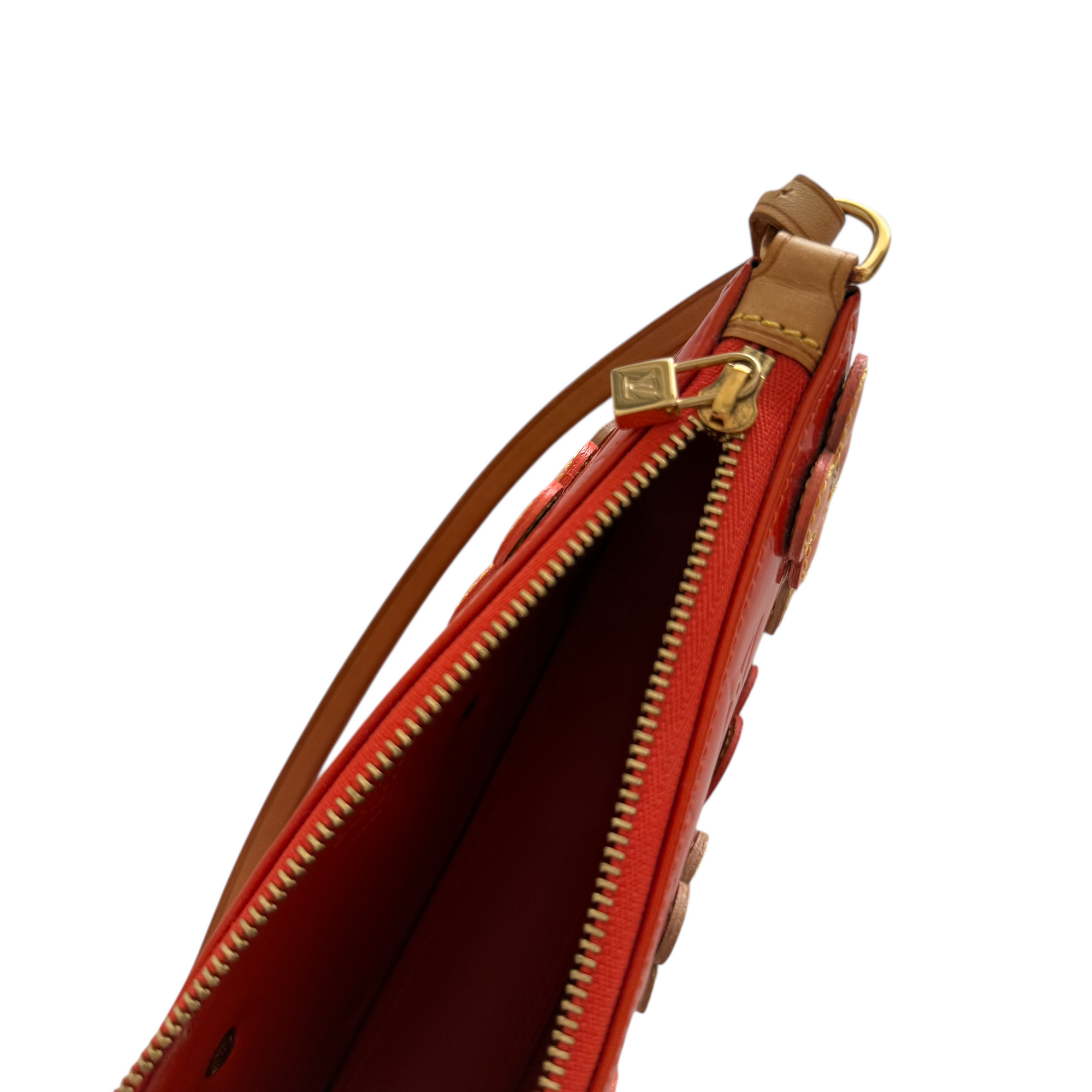 louis vuitton 2000s red pochette bag