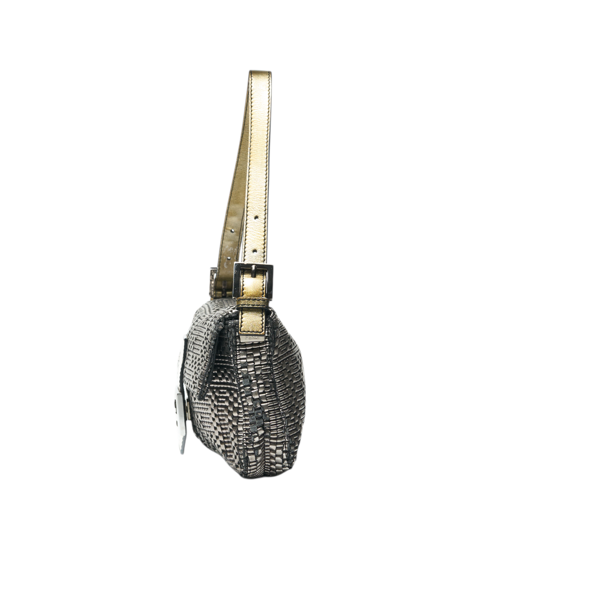 fendi 2000s silver baguette bag