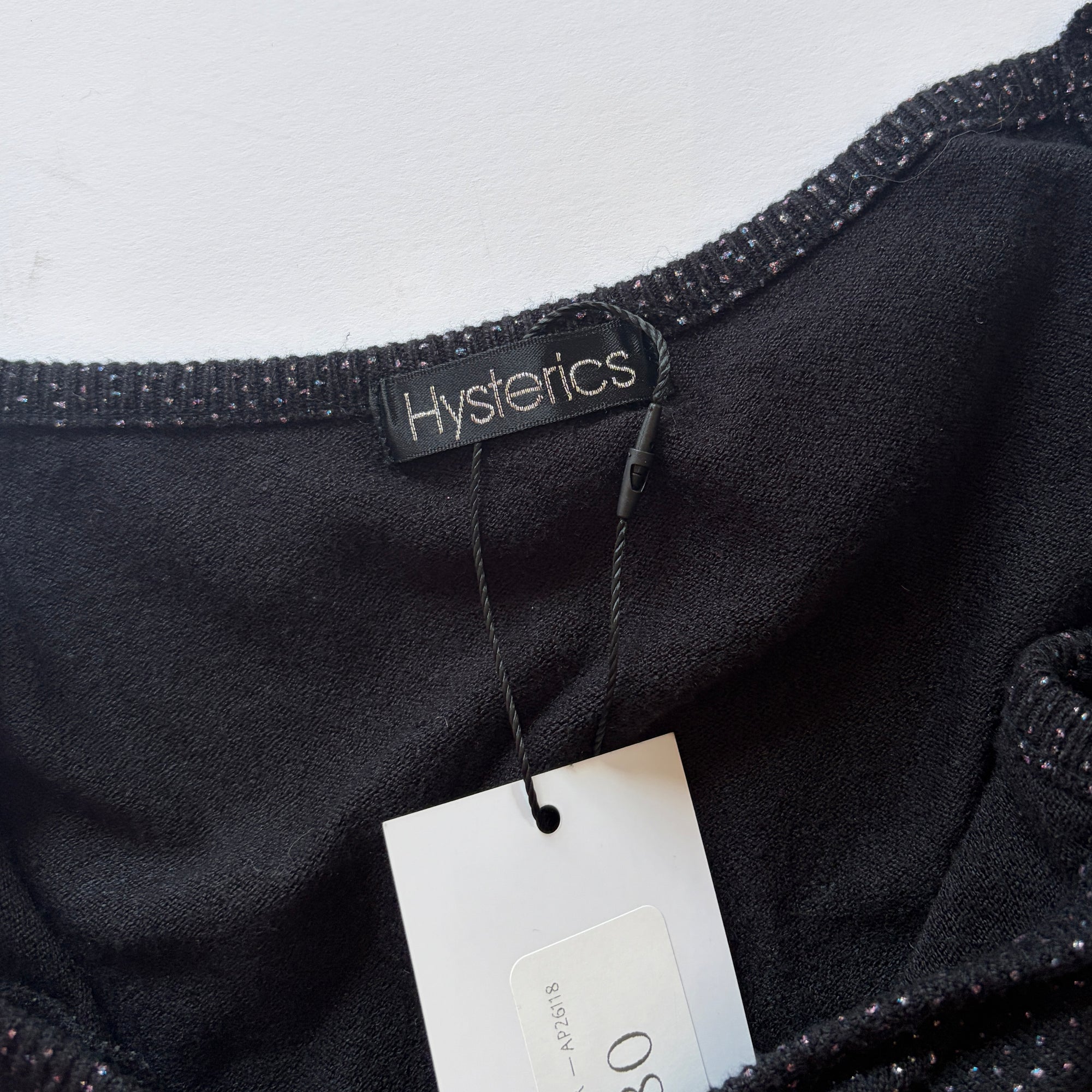 hysteric glamour 2000s black rhinestone tank top