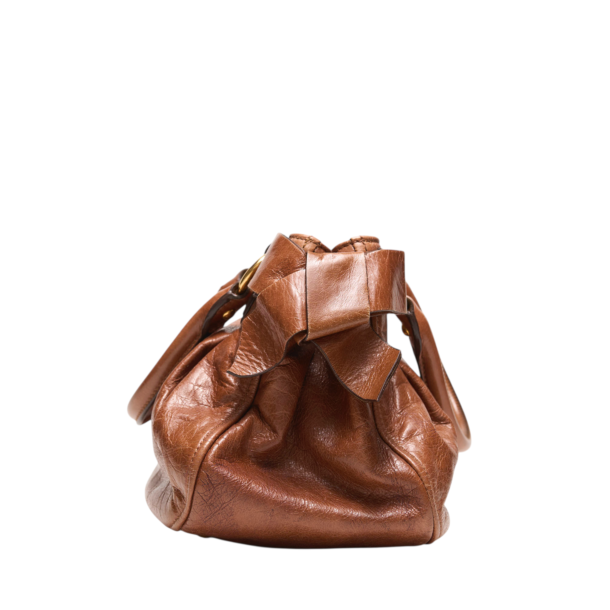 miu miu 2000s brown bow vitello bag