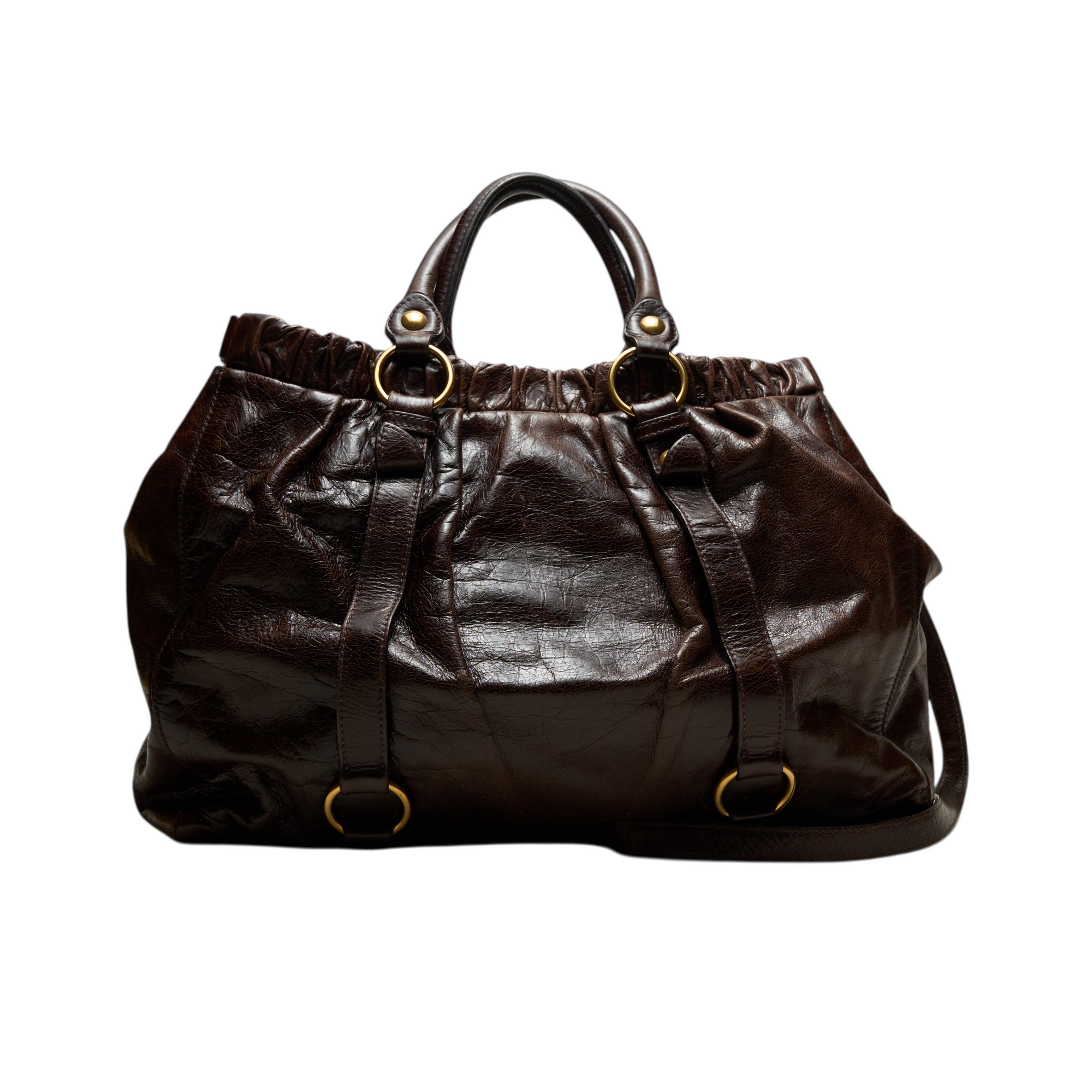 miu miu 2000s dark brown vitello bag