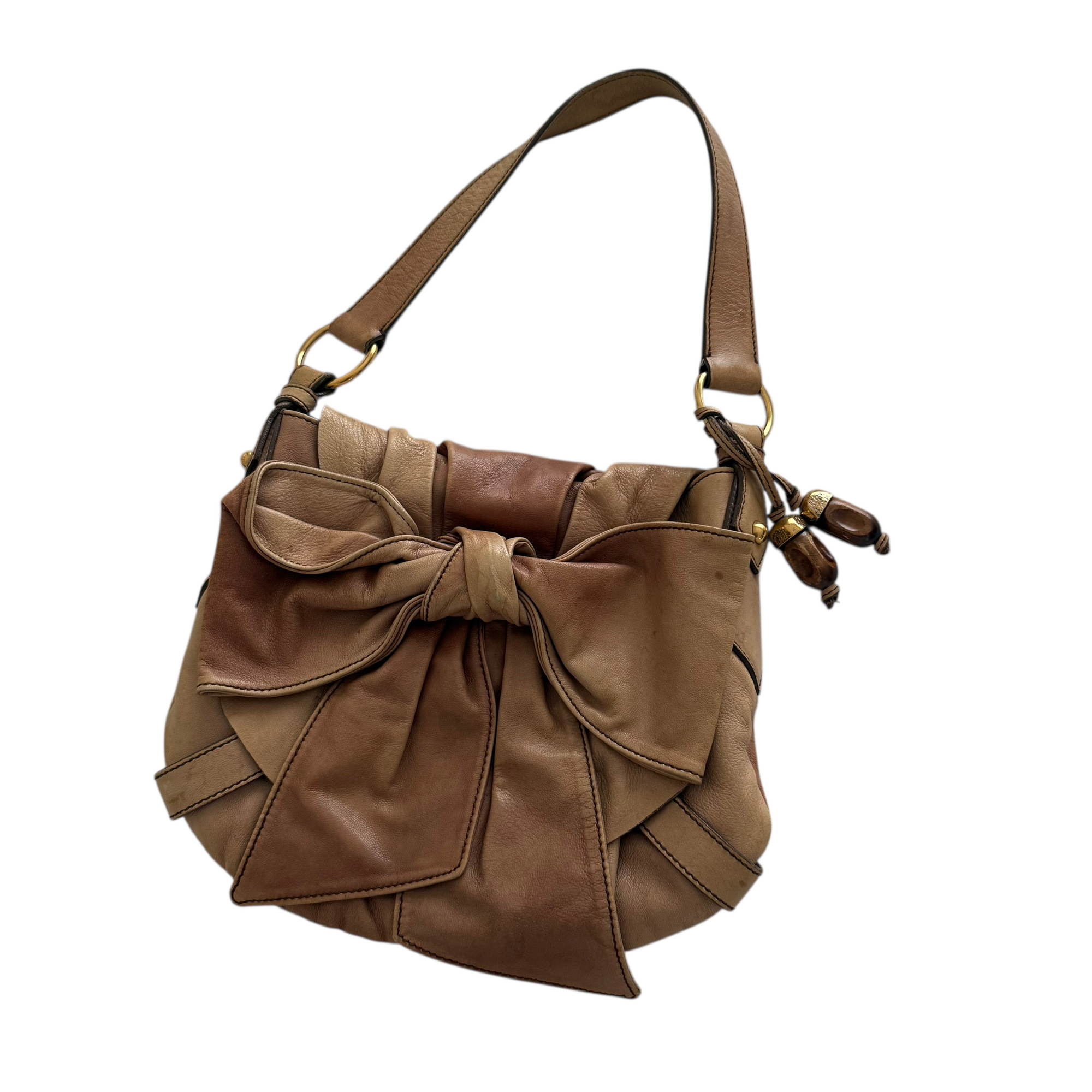yves saint laurent 2000s brown shoulder bag