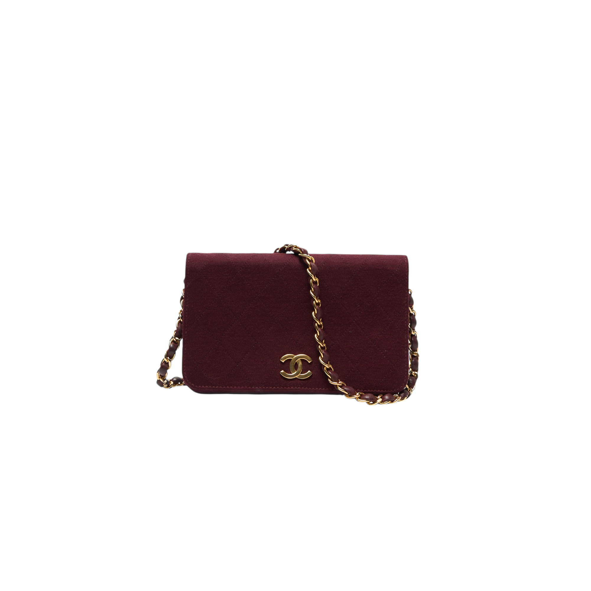 chanel burgundy wallet on chain bag