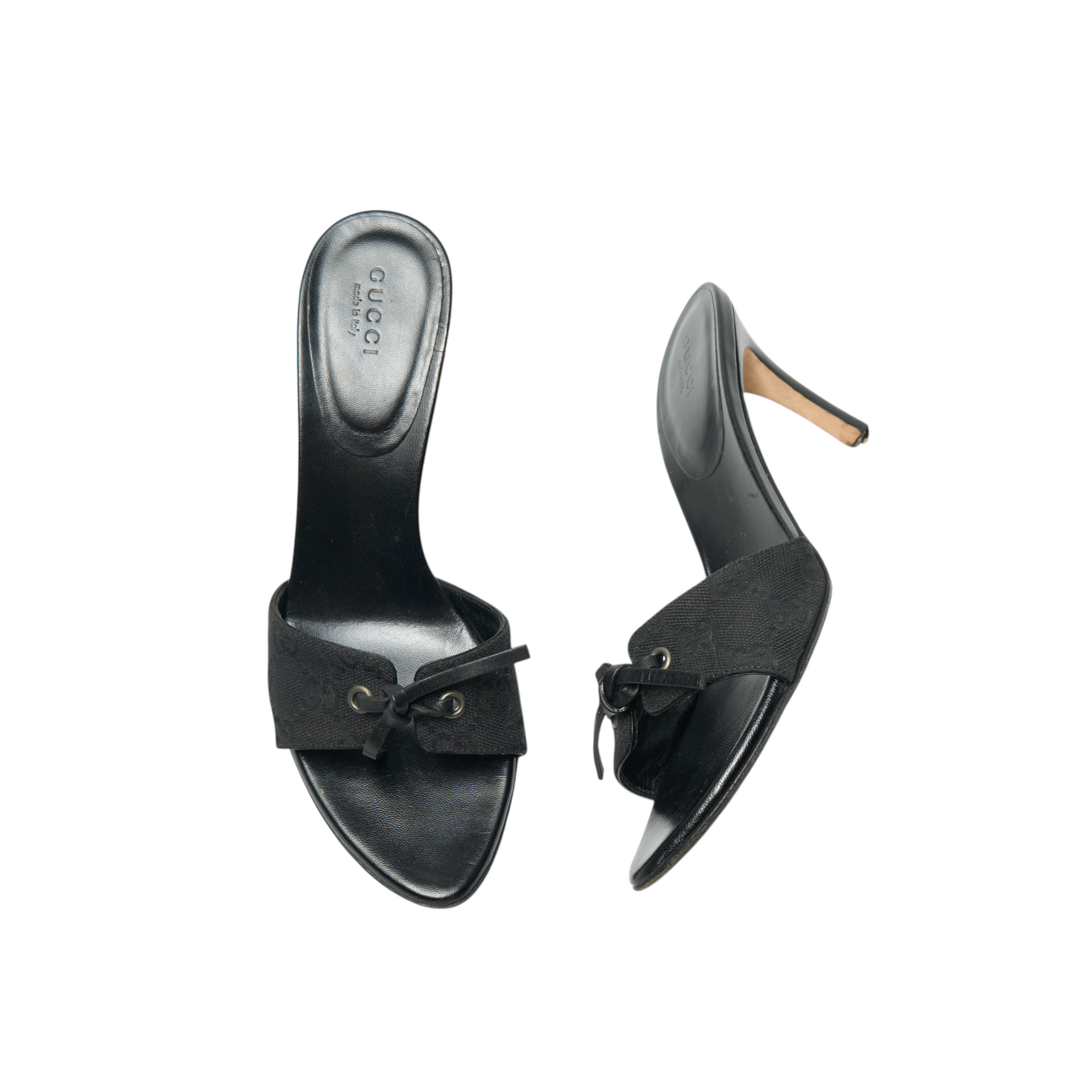 gucci 2000s black bow heels