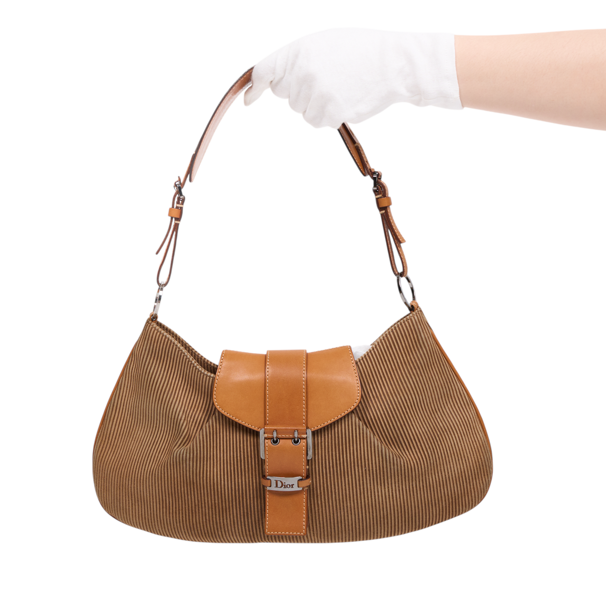 christian dior 2000s corduroy shoulder bag