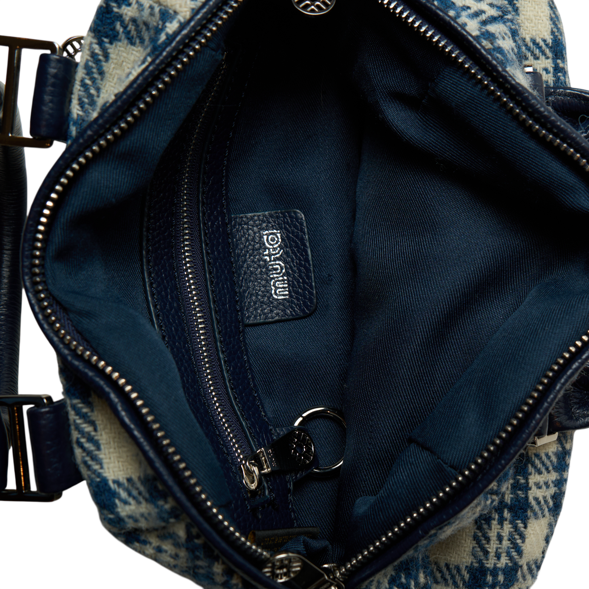 muta blue plaid mini 8 bag