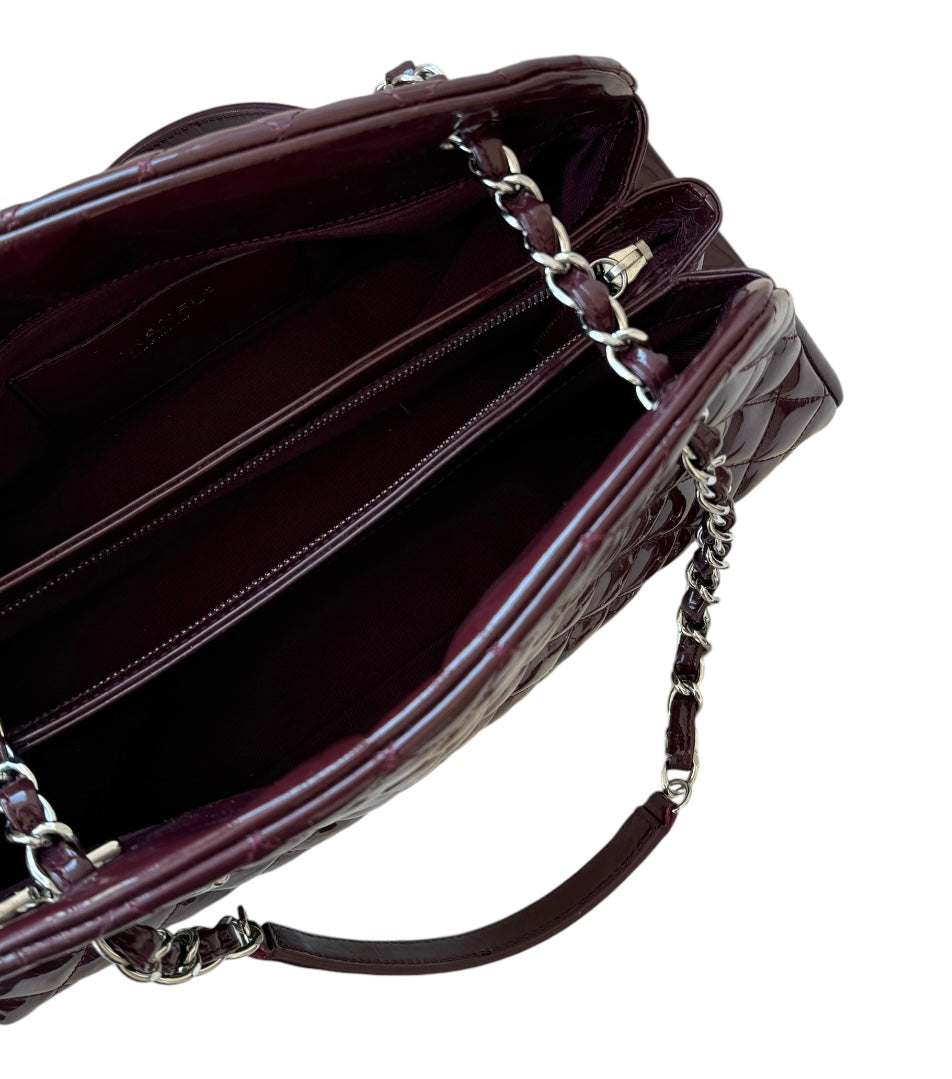 chanel 2000s dark red bowling bag