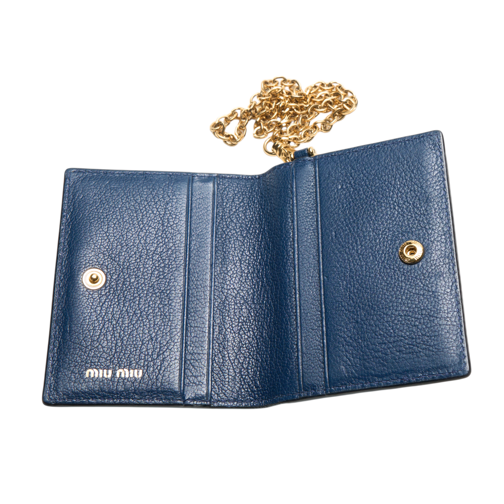 miu miu navy cardholder wallet on chain