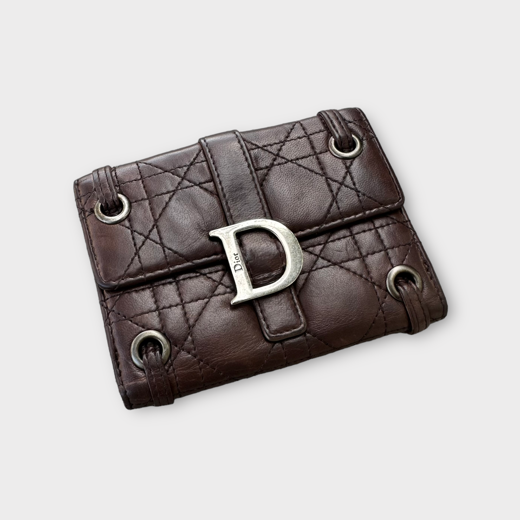 christian dior 2000s brown wallet