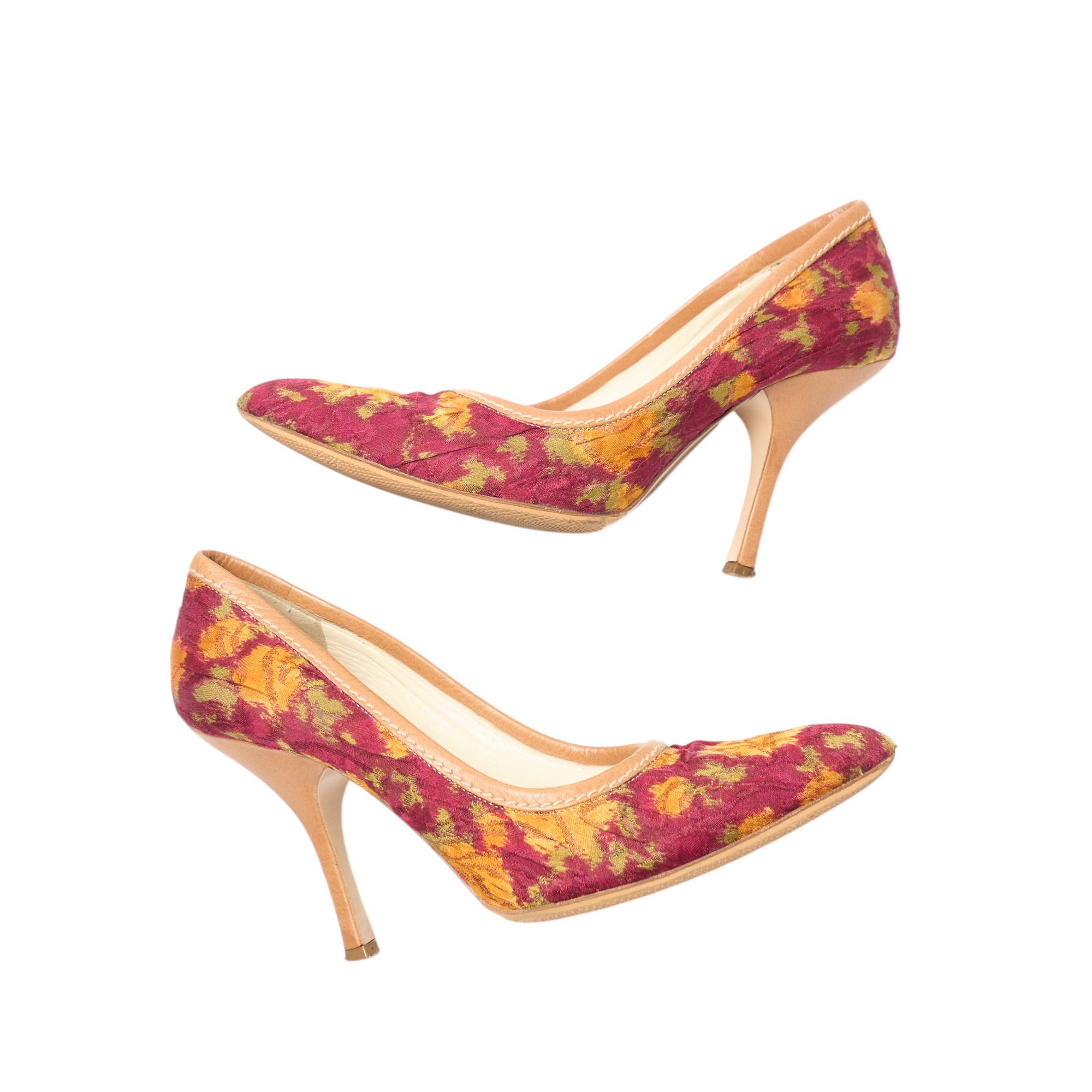 miu miu 2000s floral heels
