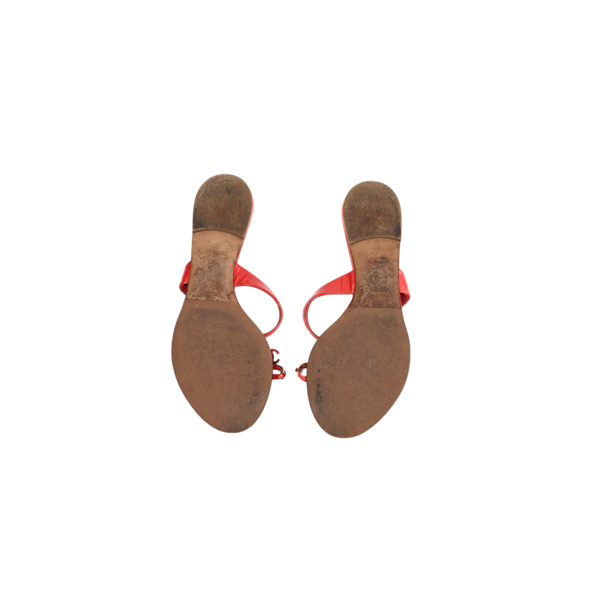 chanel 2000s red sandals