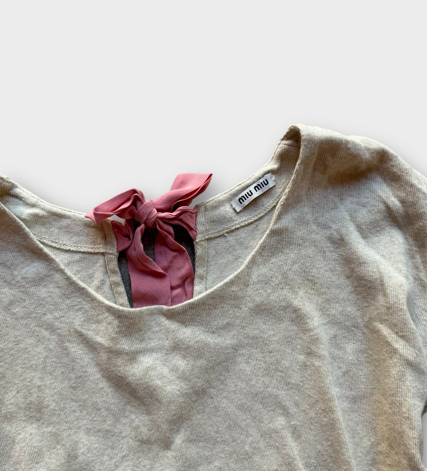 miu miu top with pink bow