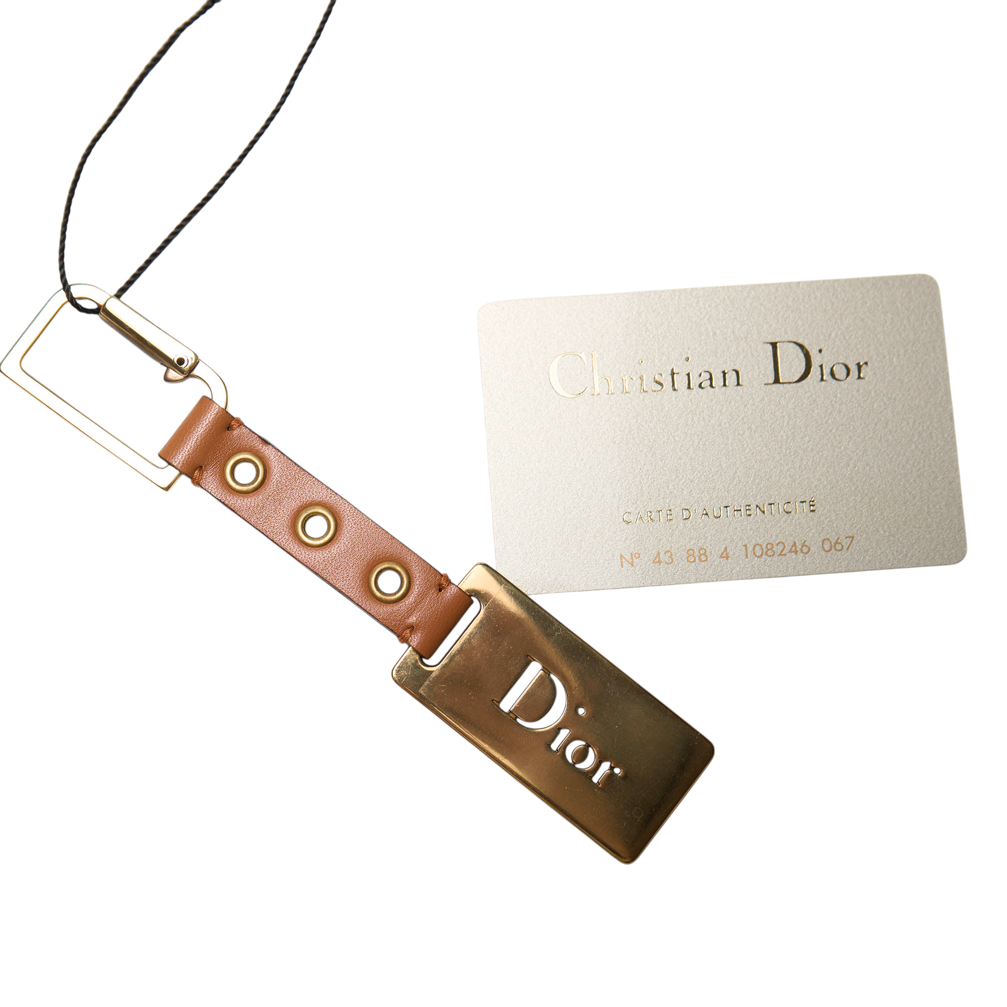 christian dior 2000s brown keychain