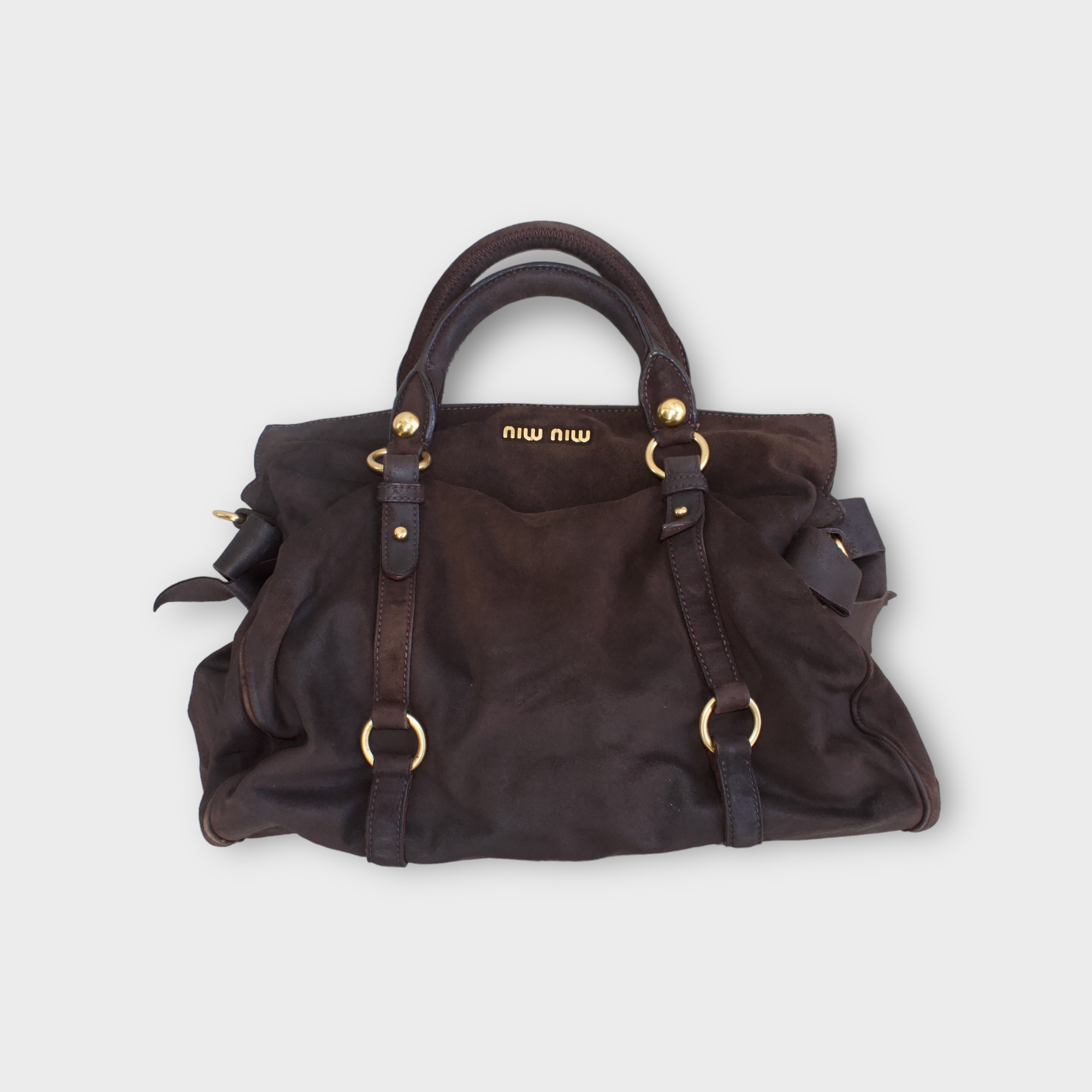 miu miu 2000s brown shoulder bag