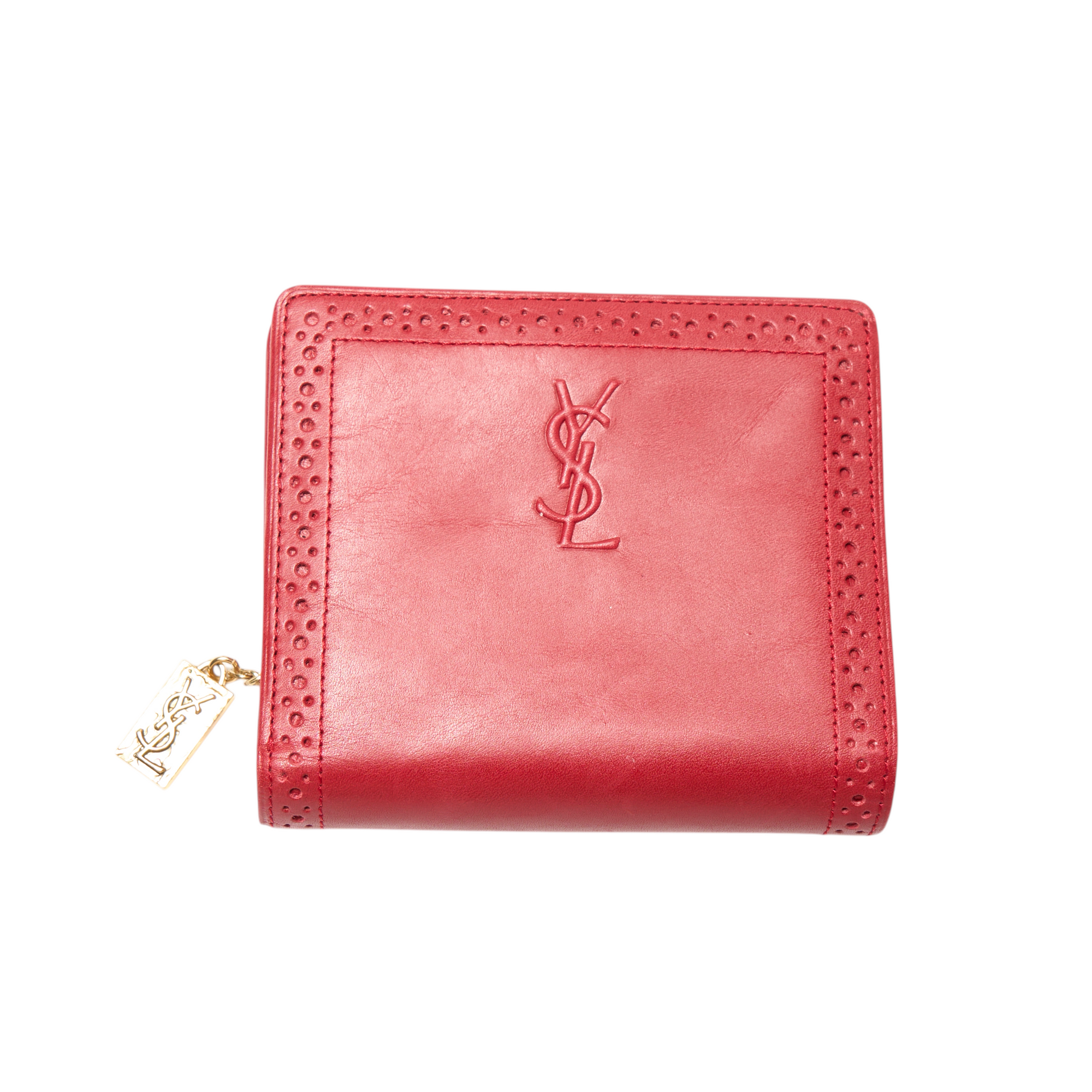 ysl 2000s red wallet